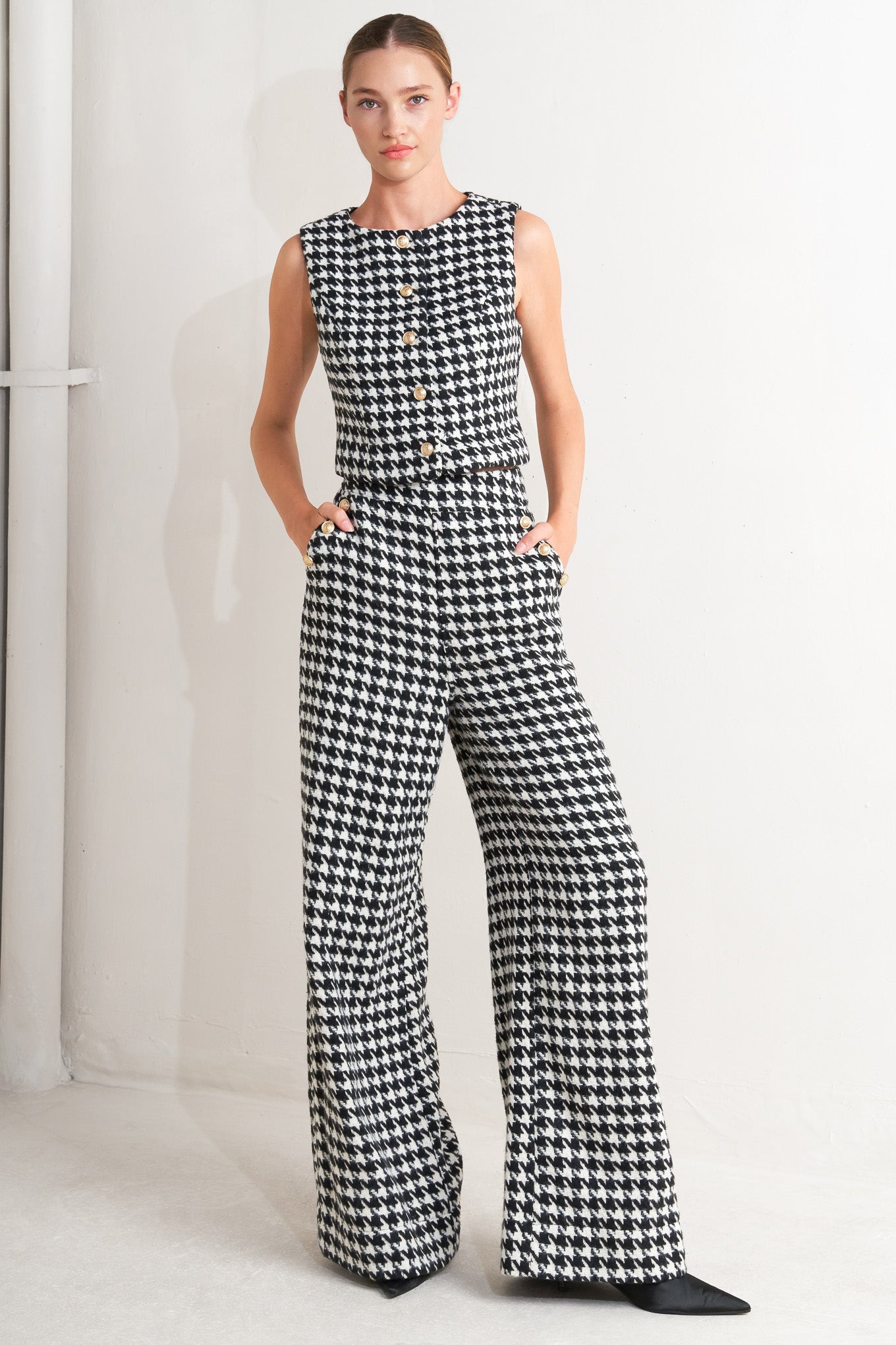 Gilet METRO ICON in tessuto pied de poule intrecciato