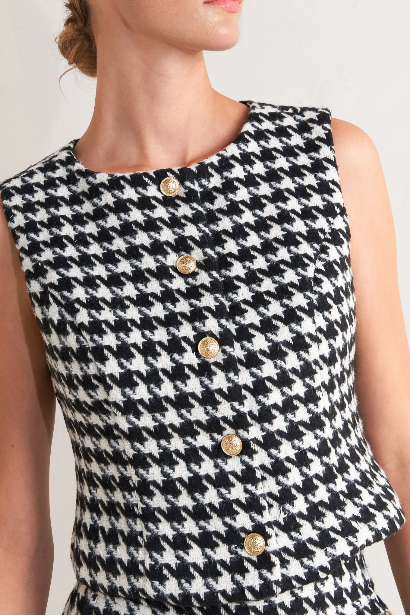 Gilet METRO ICON in tessuto pied de poule intrecciato