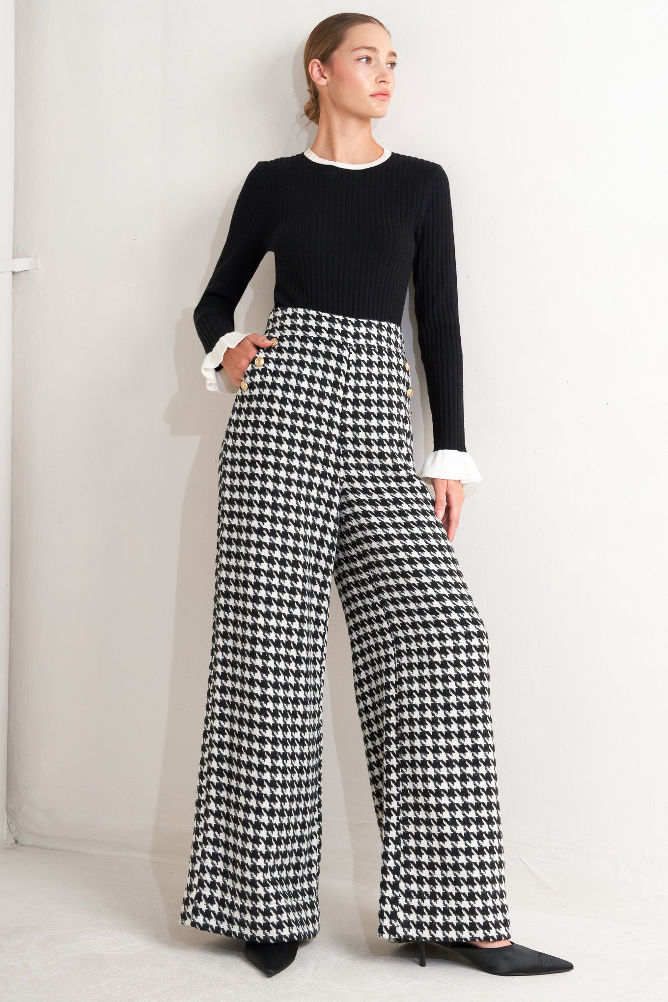 METRO ICON VEVDE HOUNDSTOOTH-BUKSER