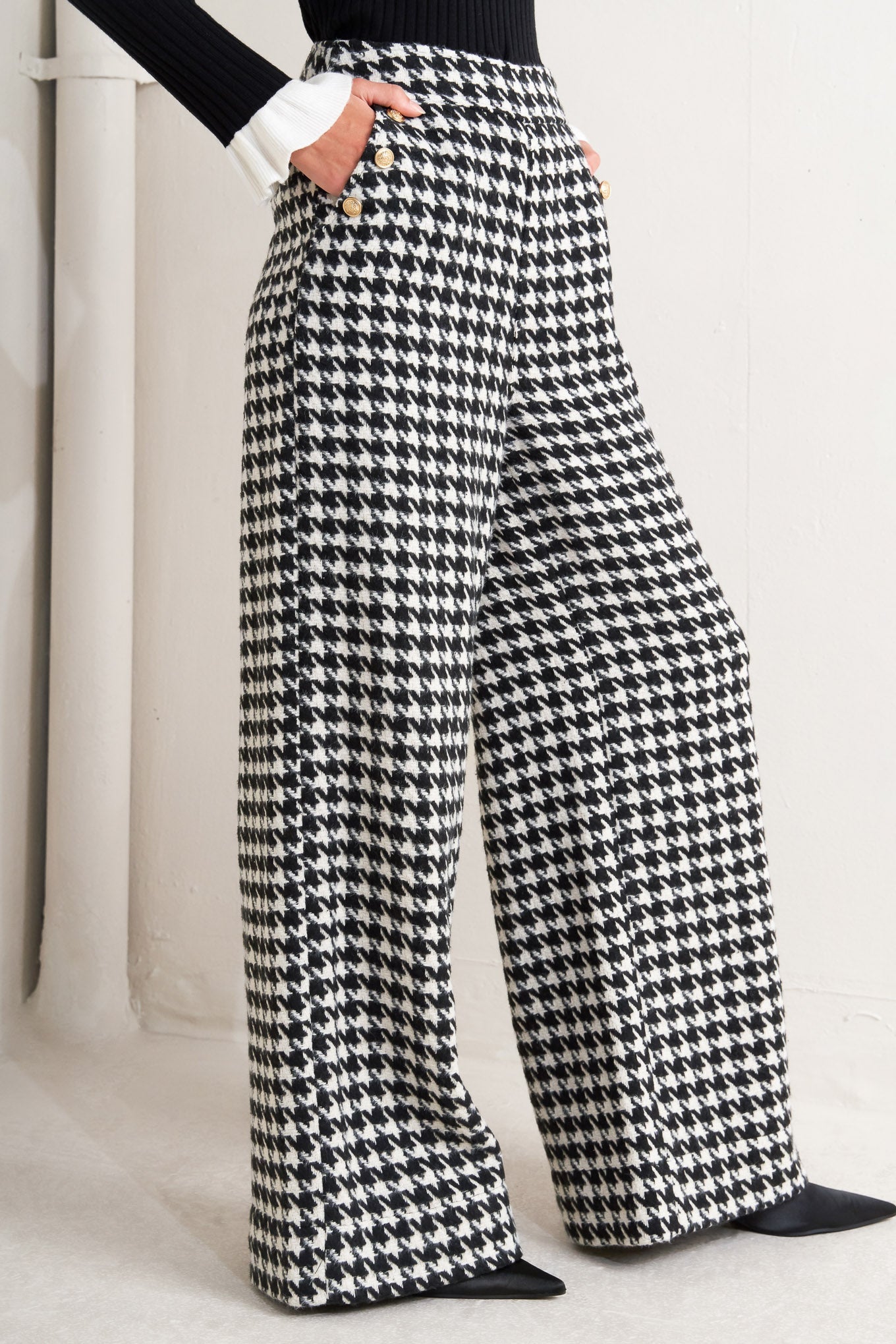 METRO ICON VEVDE HOUNDSTOOTH-BUKSER