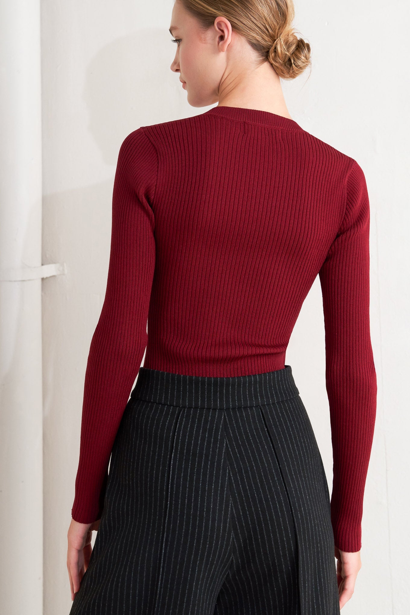 Maglione moderno eroe bordeaux in maglia