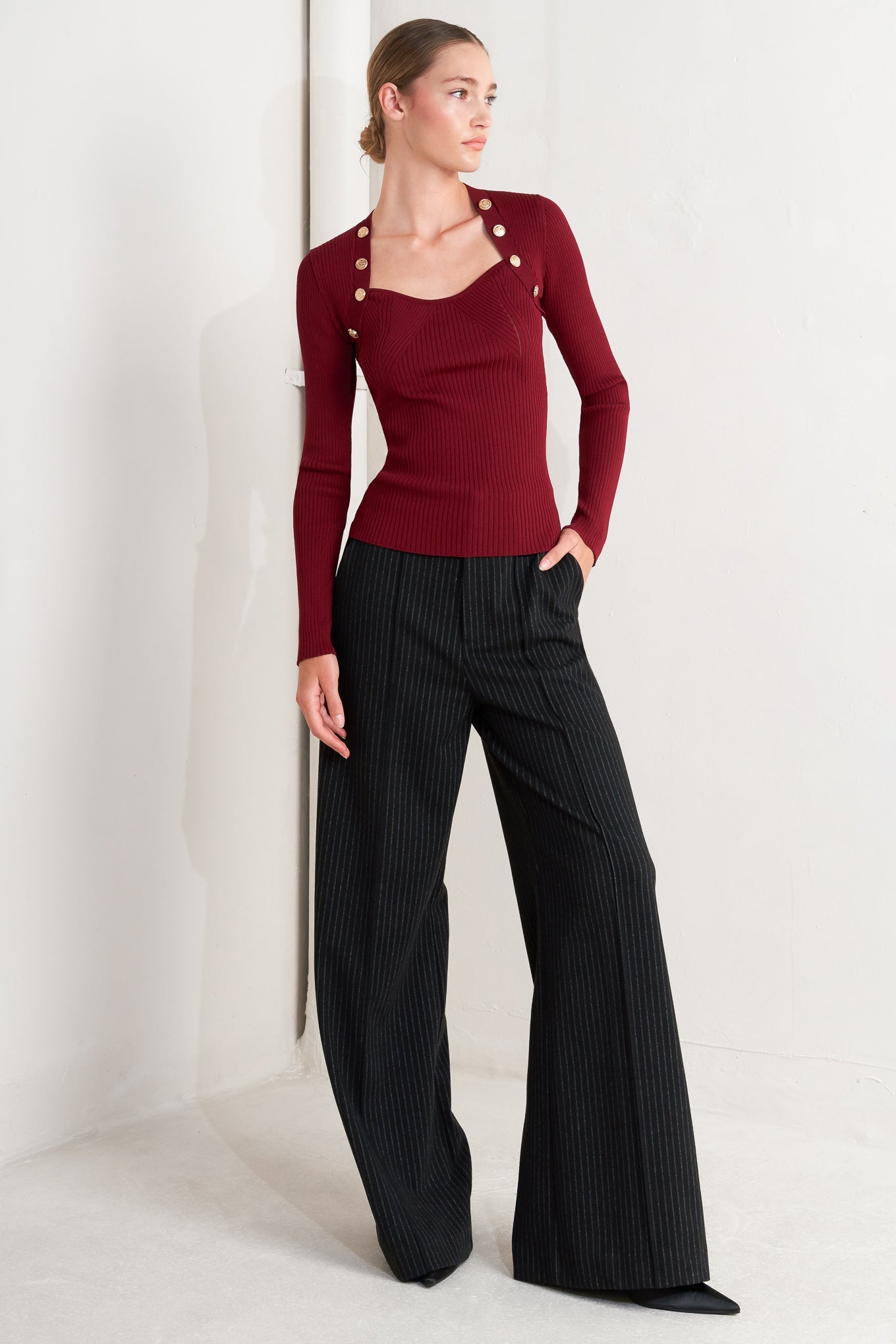 Maglione moderno eroe bordeaux in maglia