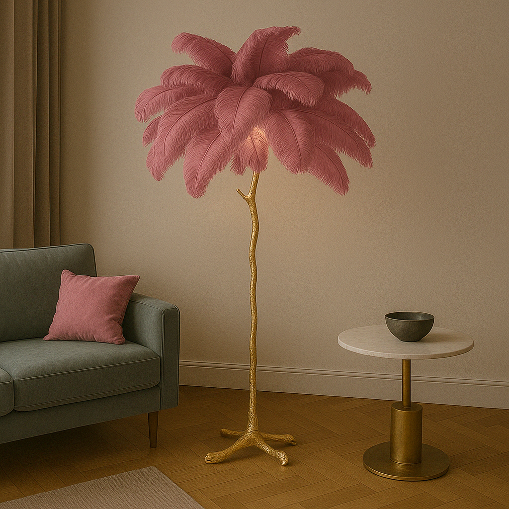 Feather Floor Lamp | Elegant Design with Adjustable LED Lighting 5