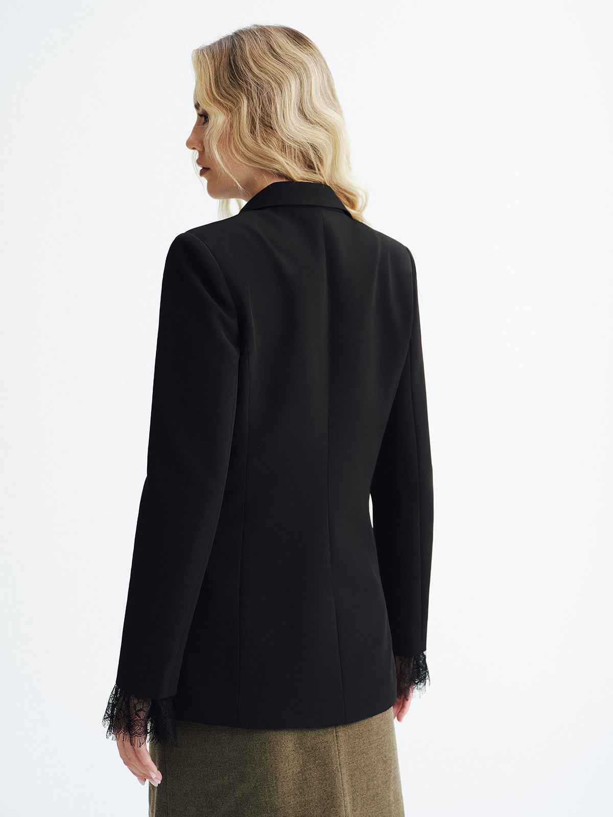 Fitted Blazer | Elegant Lace Detail with Slim Fit Design 5