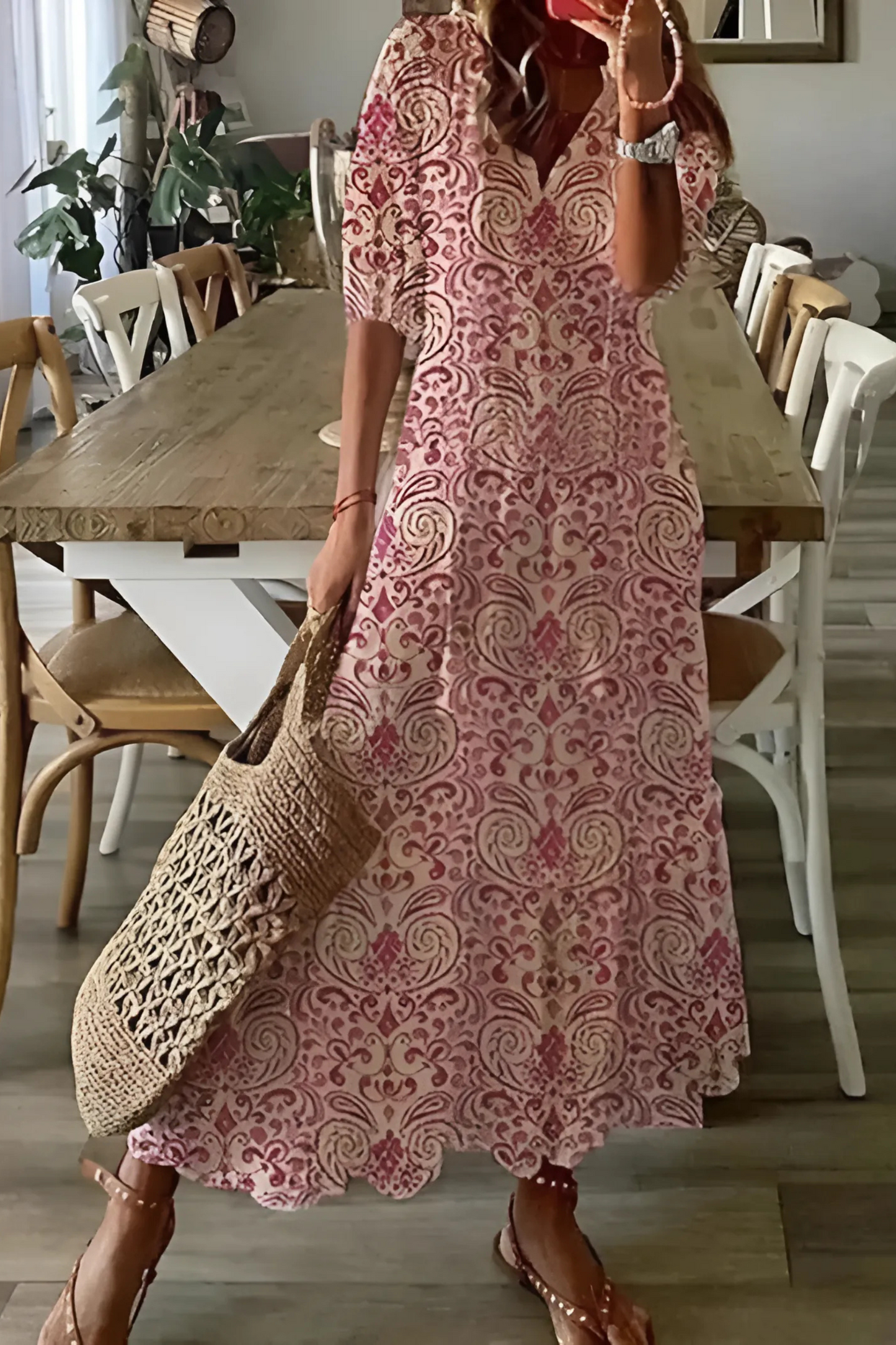 Flowing Women's Dress | Lightweight Midi with Playful Pattern & Relaxed Fit for Summer 2