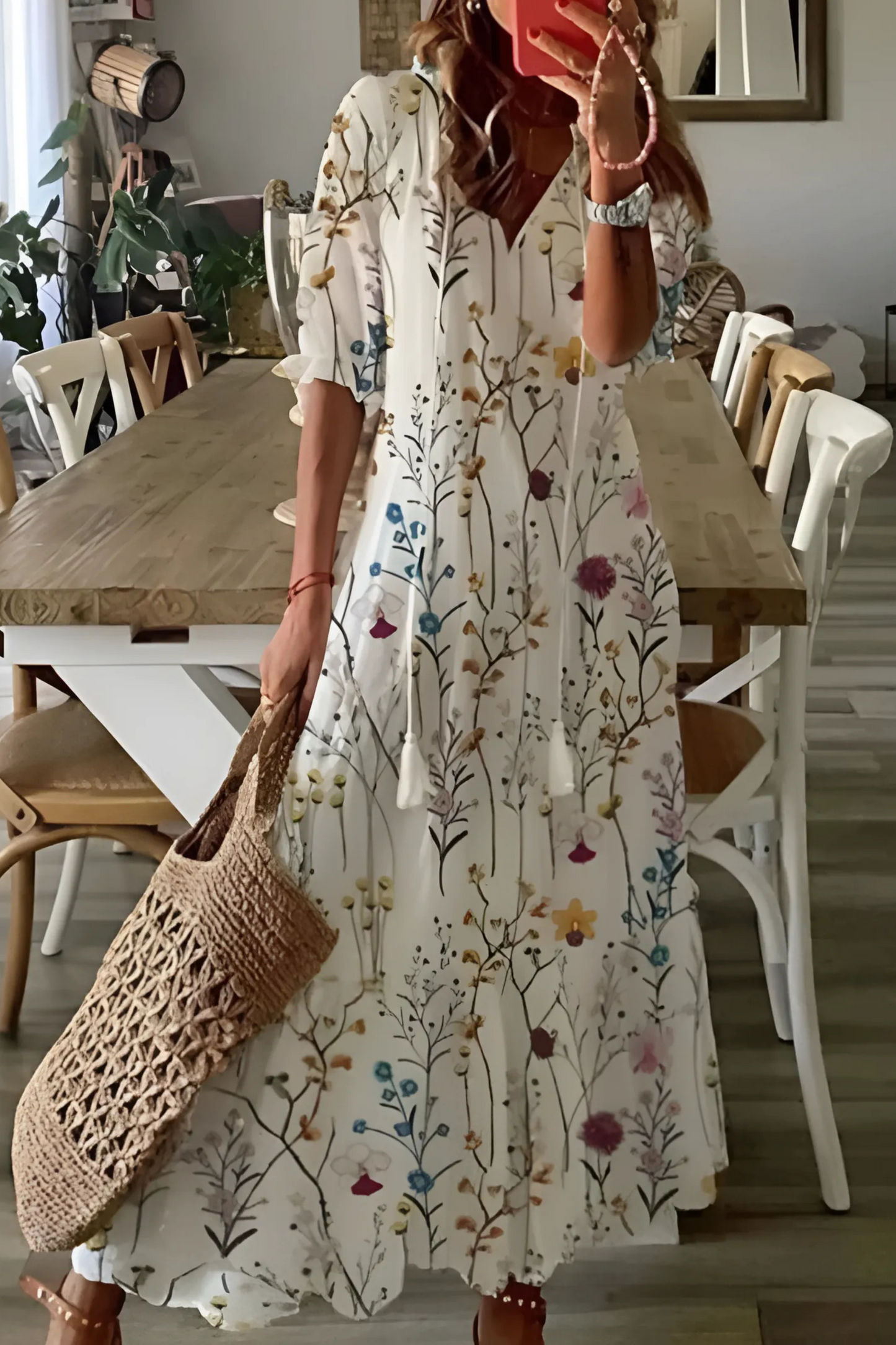 Flowing Women's Dress | Lightweight Midi with Playful Pattern & Relaxed Fit for Summer 3