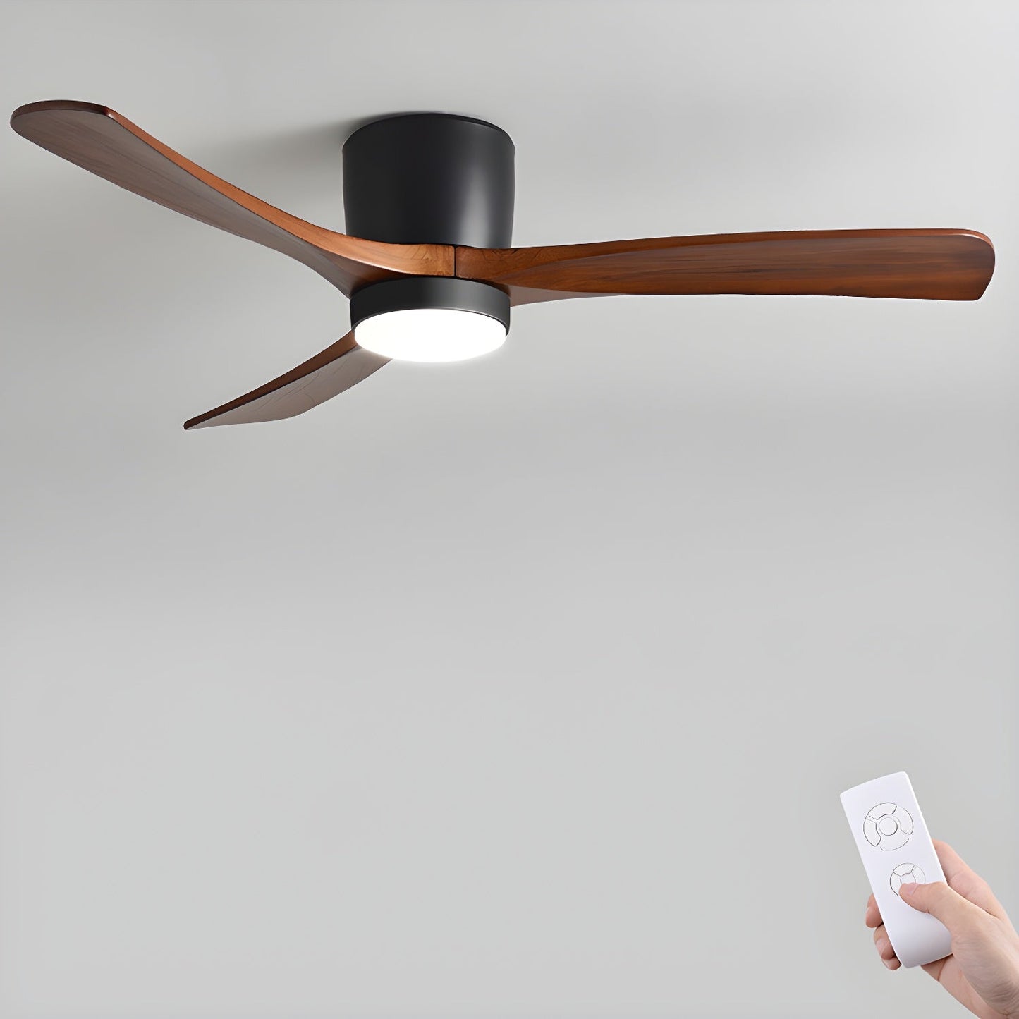 Flush Mount Ceiling Fan with Lights | Modern Minimalist Design and LED Lighting 0