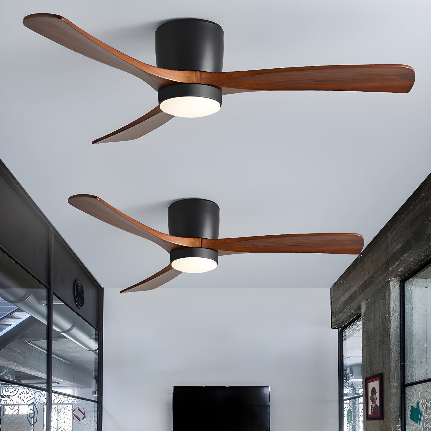 Flush Mount Ceiling Fan with Lights | Modern Minimalist Design and LED Lighting 3