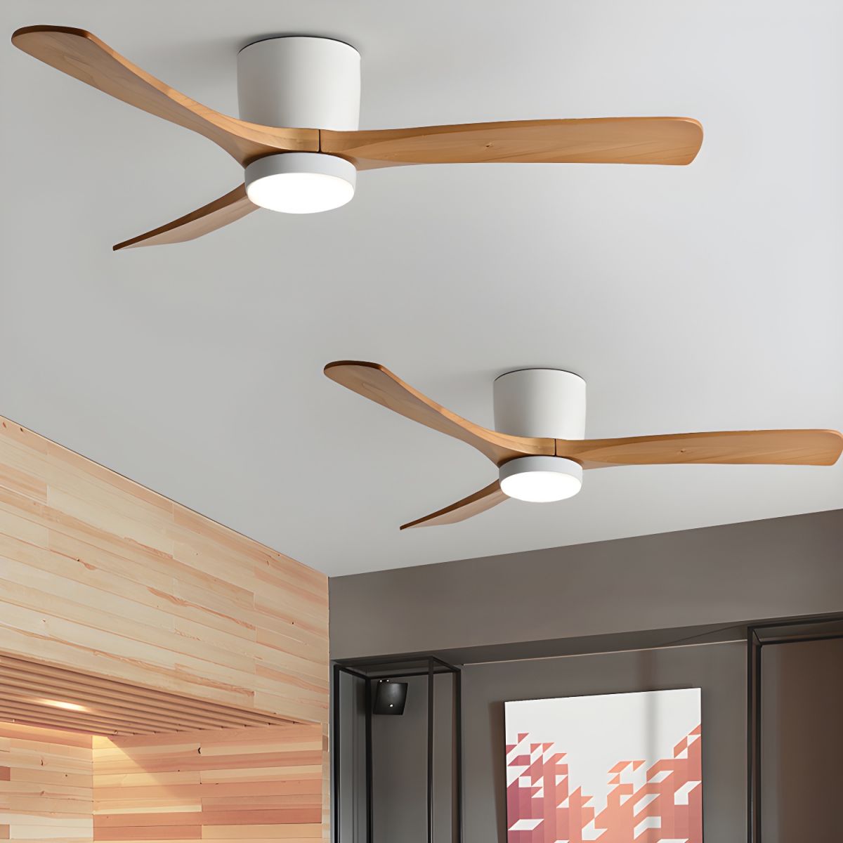 Flush Mount Ceiling Fan with Lights | Modern Minimalist Design and LED Lighting 6