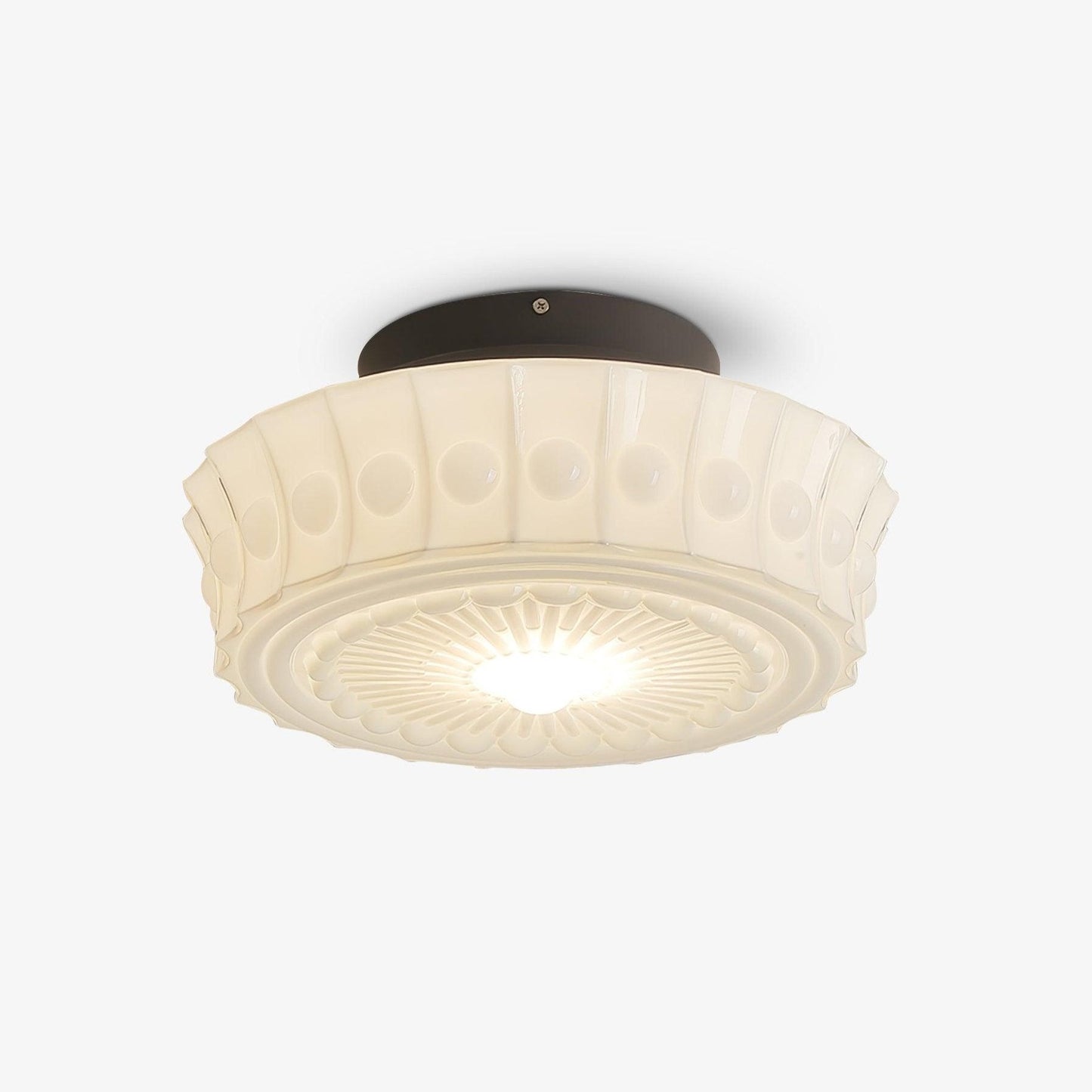 Flush Mount Ceiling Light | Elegant Metal and Glass Design for Dining Room 1