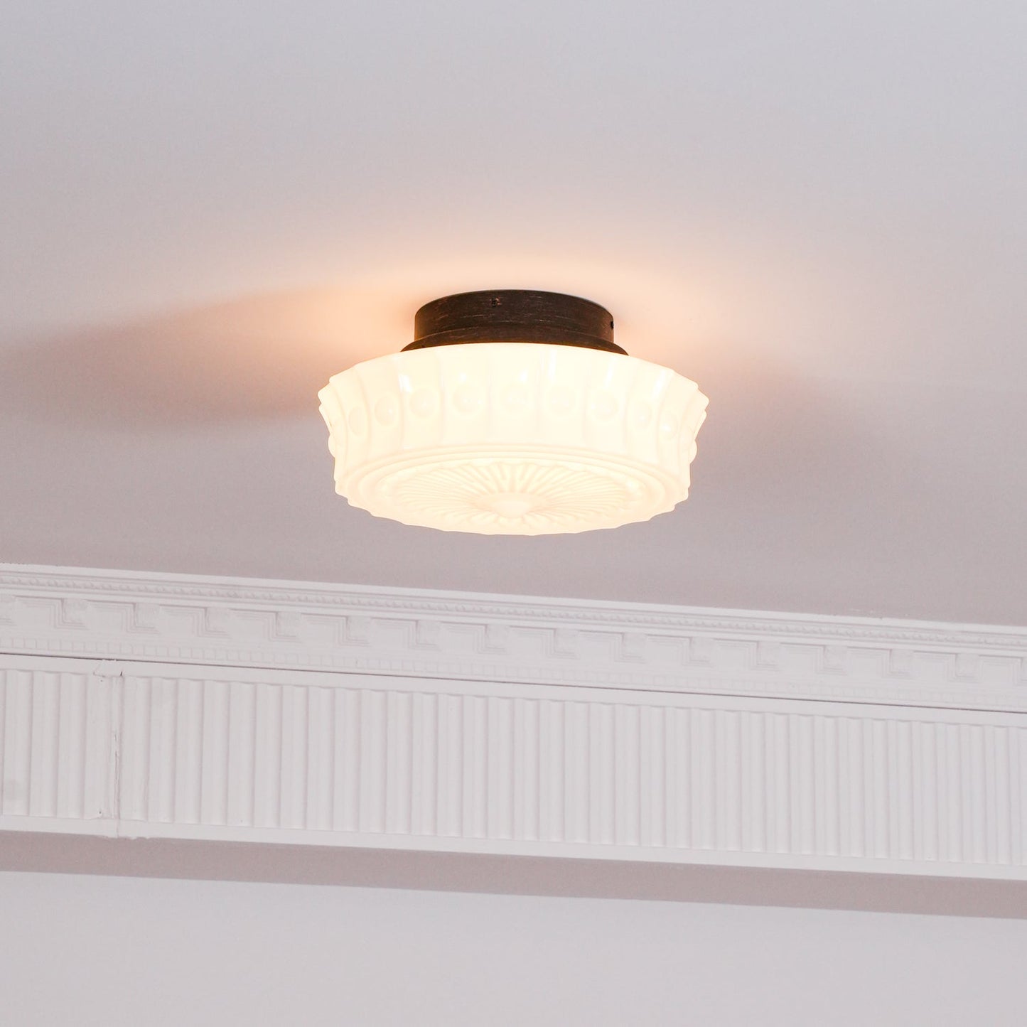 Flush Mount Ceiling Light | Elegant Metal and Glass Design for Dining Room 5