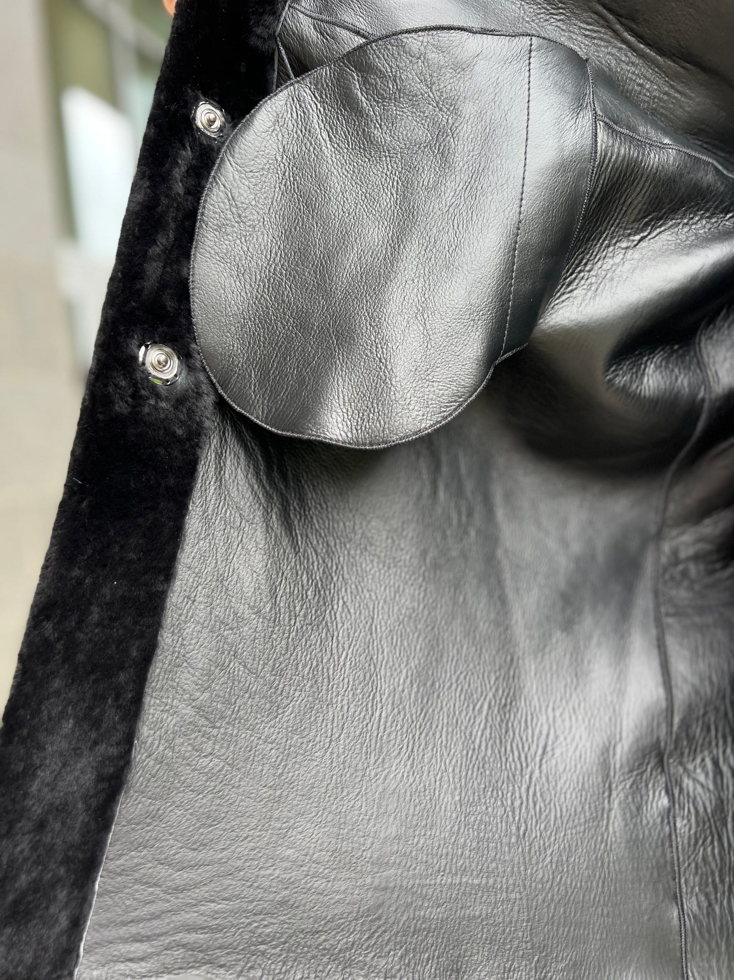 Äkta Shearling Merino Lamm Läderrock från Punto Leather