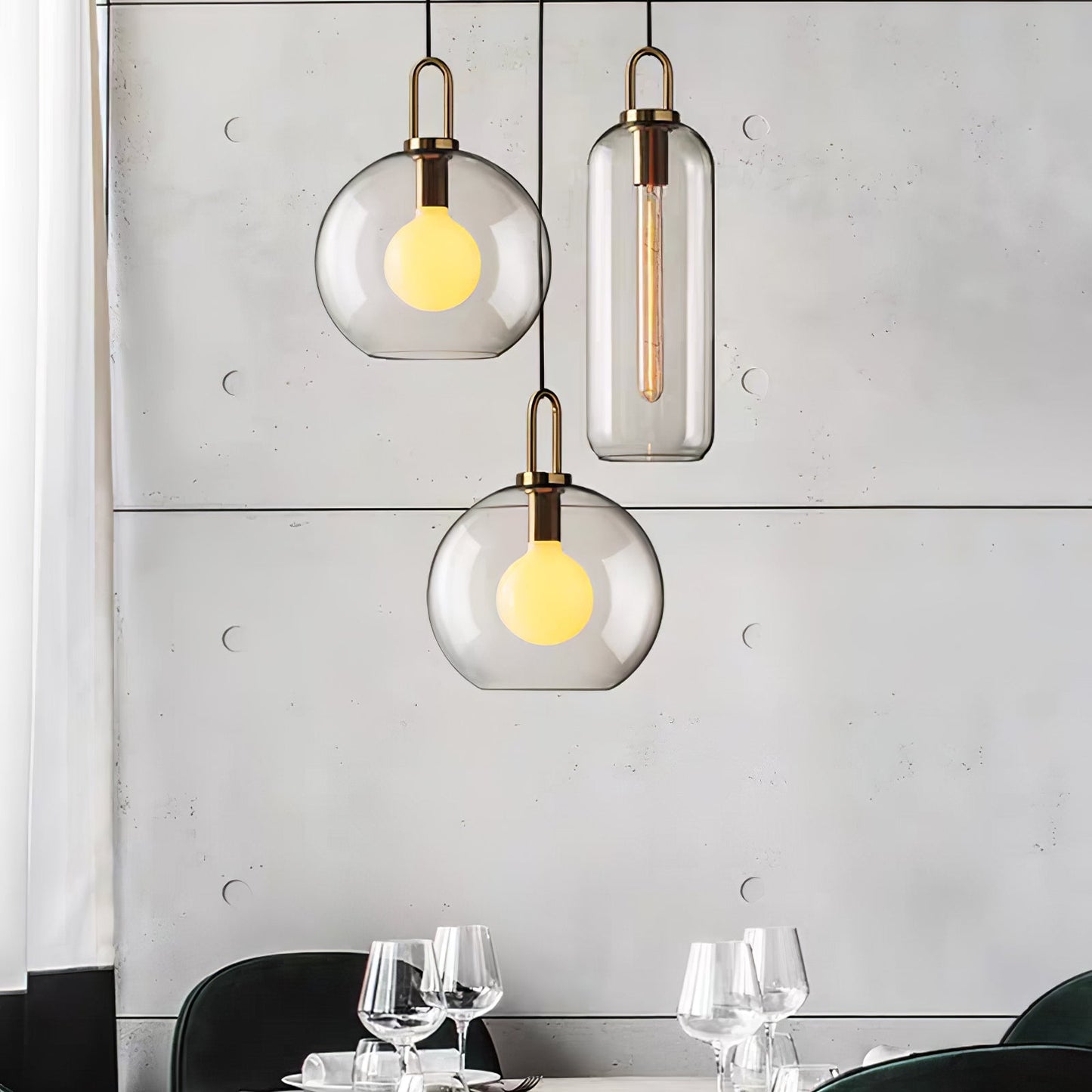 Glass Pendant Lamp | Elegant Design with Adjustable Height 2