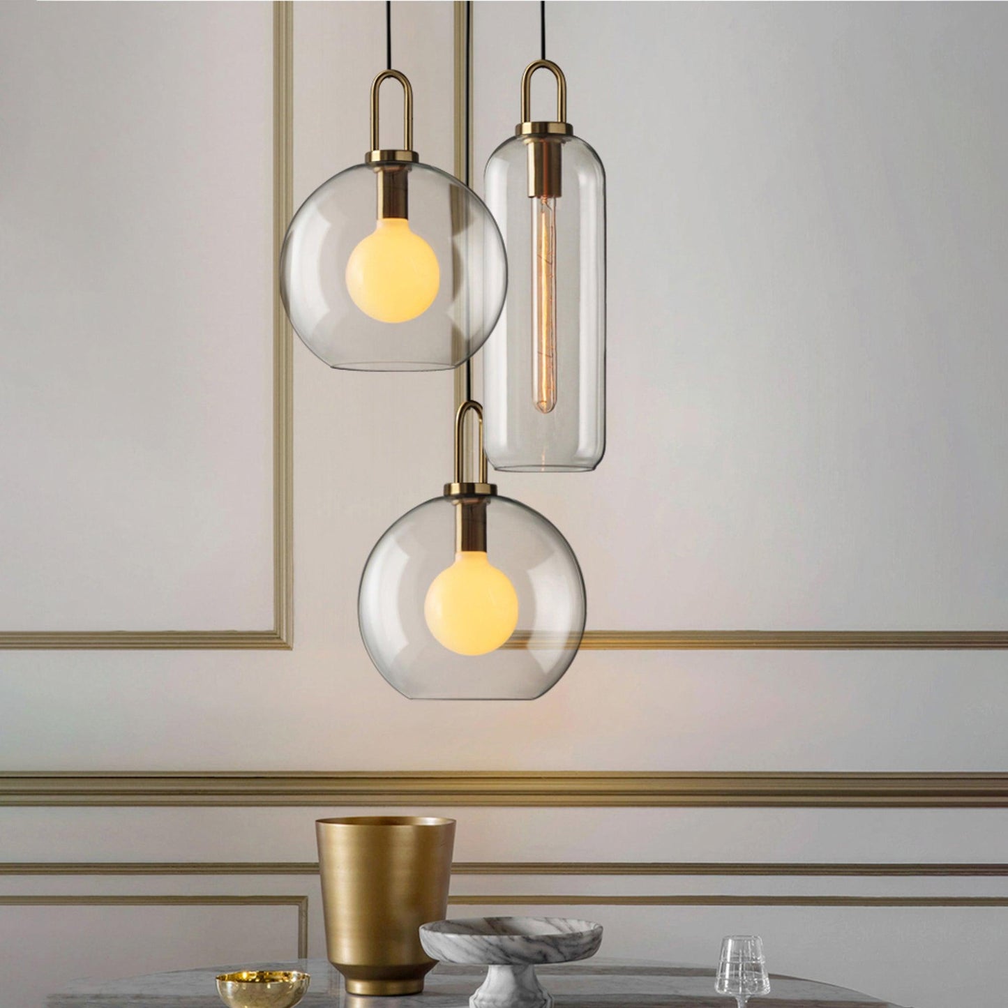 Glass Pendant Lamp | Elegant Design with Adjustable Height 5