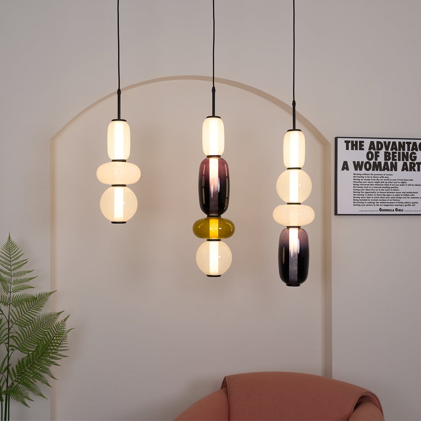 Glass Pendant Light | Dimmable Tinted Design for Kitchen and Home 4