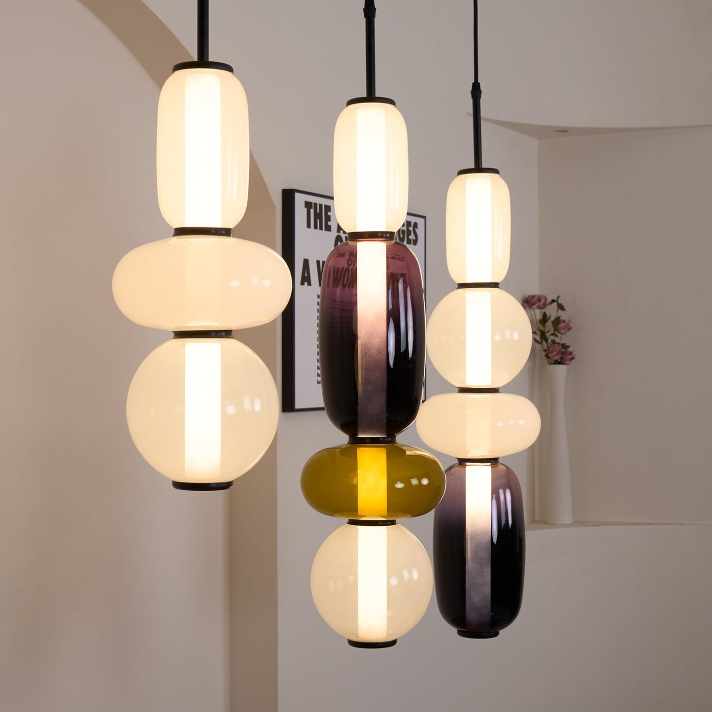 Glass Pendant Light | Dimmable Tinted Design for Kitchen and Home 5