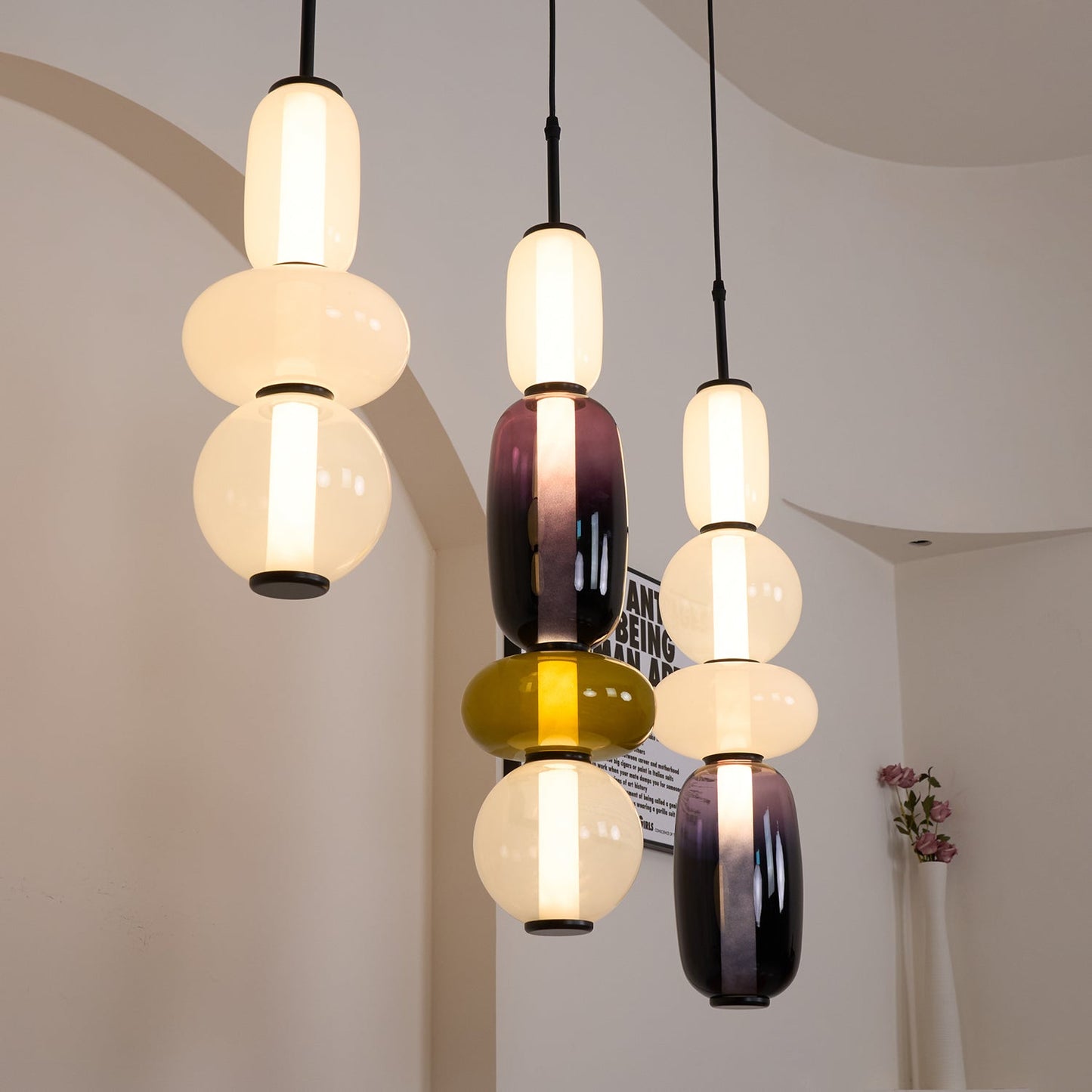 Glass Pendant Light | Dimmable Tinted Design for Kitchen and Home 6
