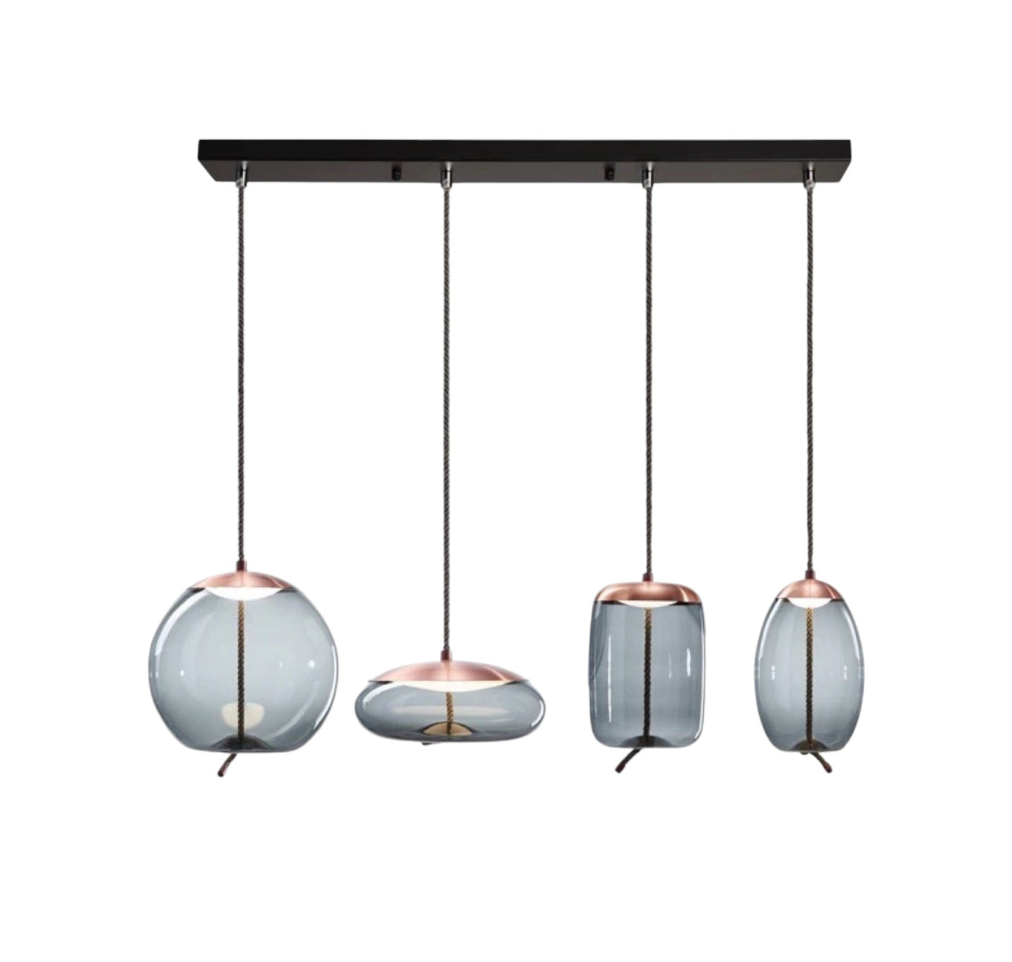 Glass Pendant Lighting | Elegant Rose Gold Design with Adjustable Height 8