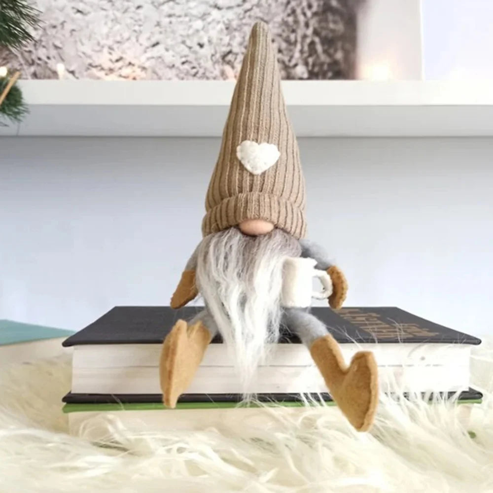 Gnome Christmas Decor | Adorable Knitted Coffee Gnome Ornament for Cozy Spaces 5