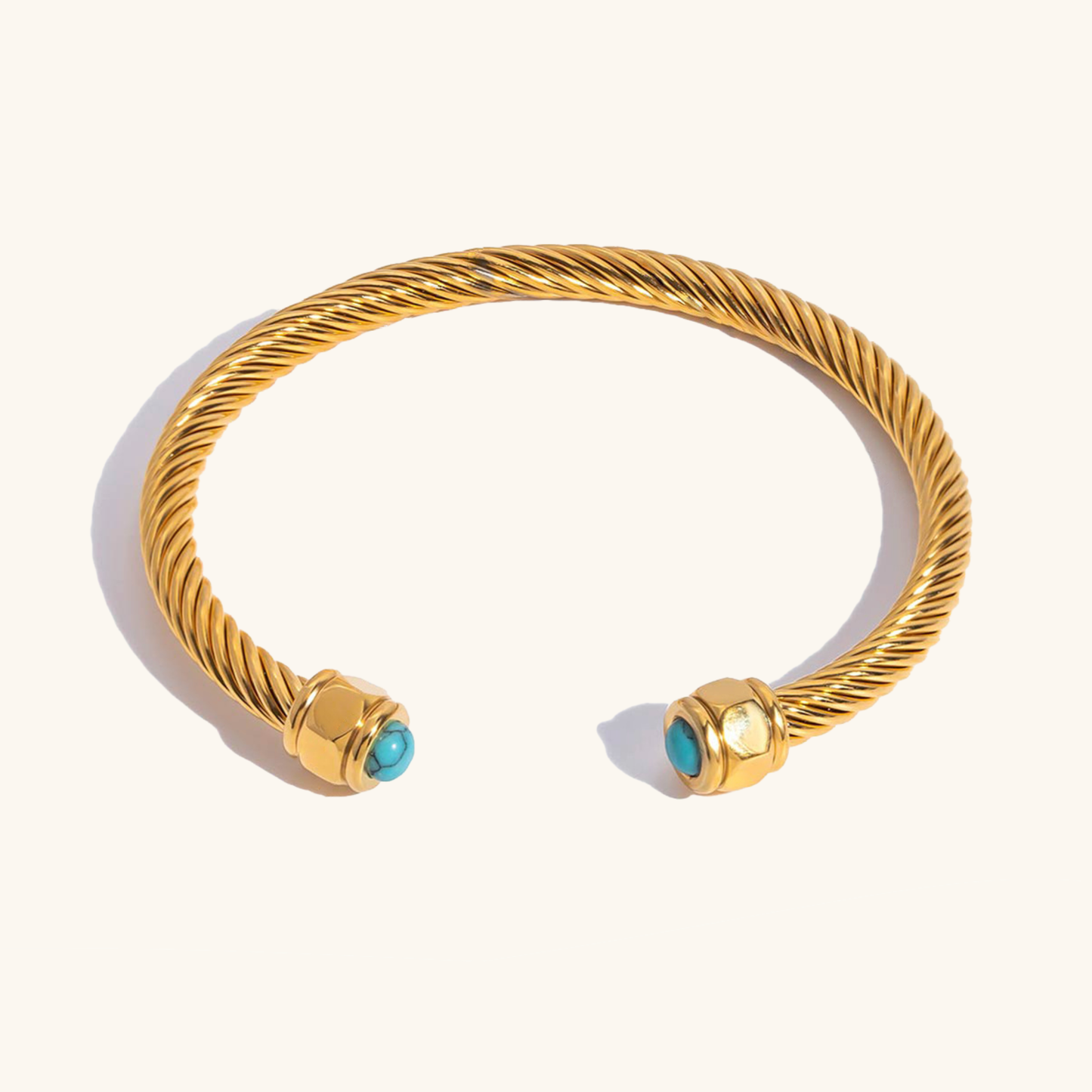 Gold Bangle Bracelet | Hypoallergenic Stainless Steel with Gemstone Accents 5