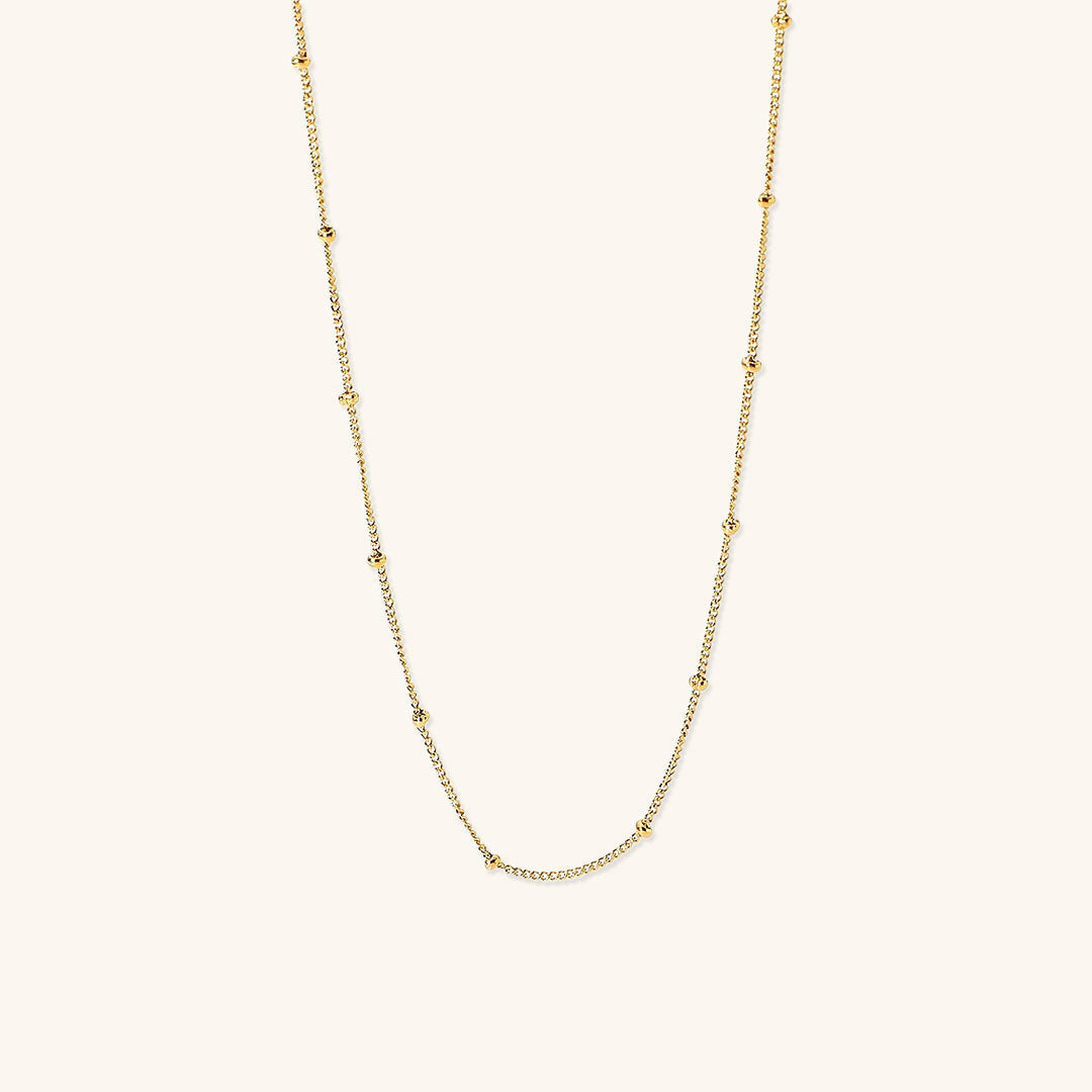 Gold Chain Necklace | Durable 18k Gold Plated with Delicate Beads 0