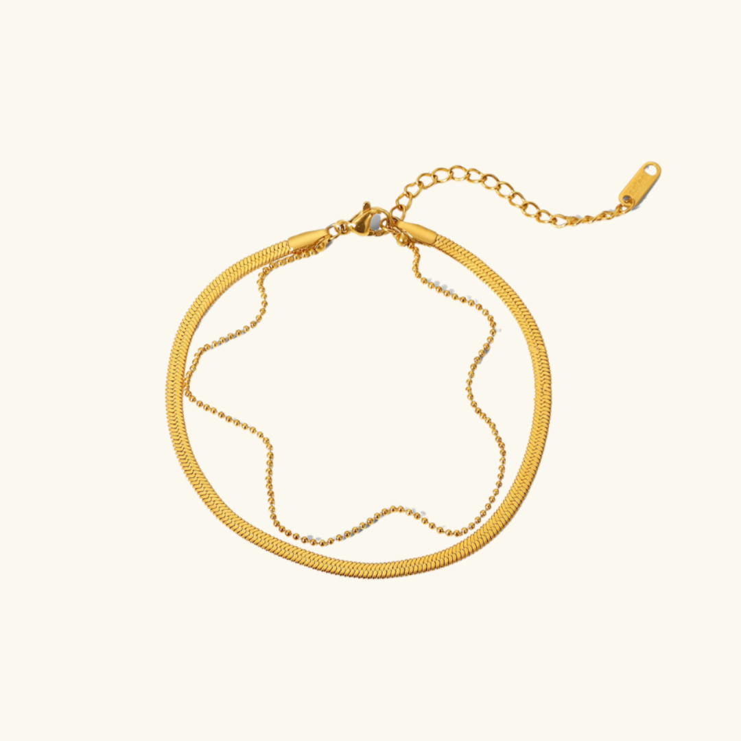 Gold Layered Anklet | Waterproof 18k Gold Multi-Layer Luxury 0
