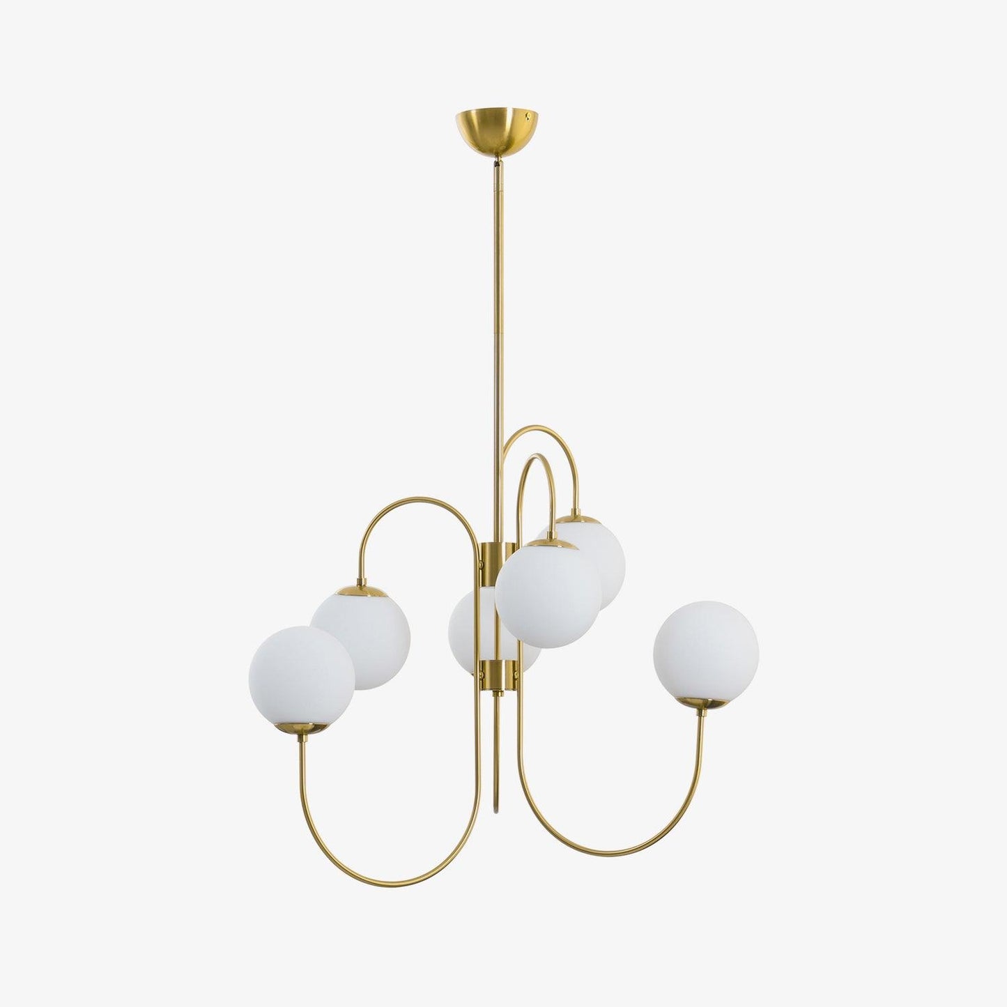 Gooseneck Chandelier | Elegant Wrought Iron with Glass Shades 0