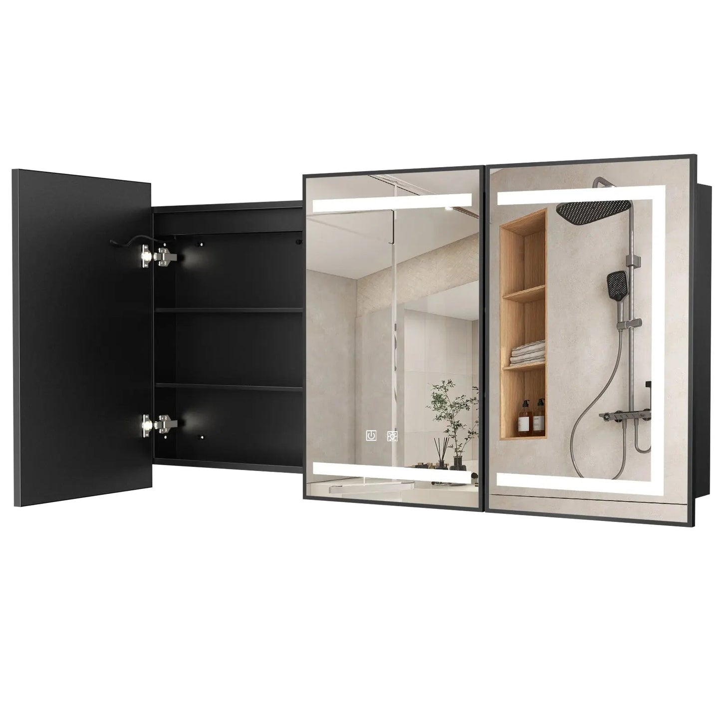 Hausvita Innfelt LED-lys med ramme Baderomsmedisinskap -Lager