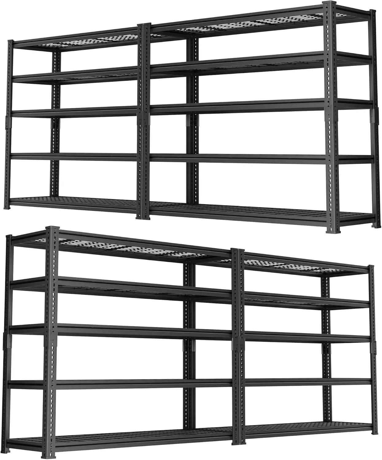 Hausvita förvaringshyllor tung belastning, 48" L x 18" B x 72" H garage trådhyllsystem klarar 2000LBS, 5-vånings justerbar metall industriell verktygshylla för kök, tvättstuga, skafferi, lager, källare