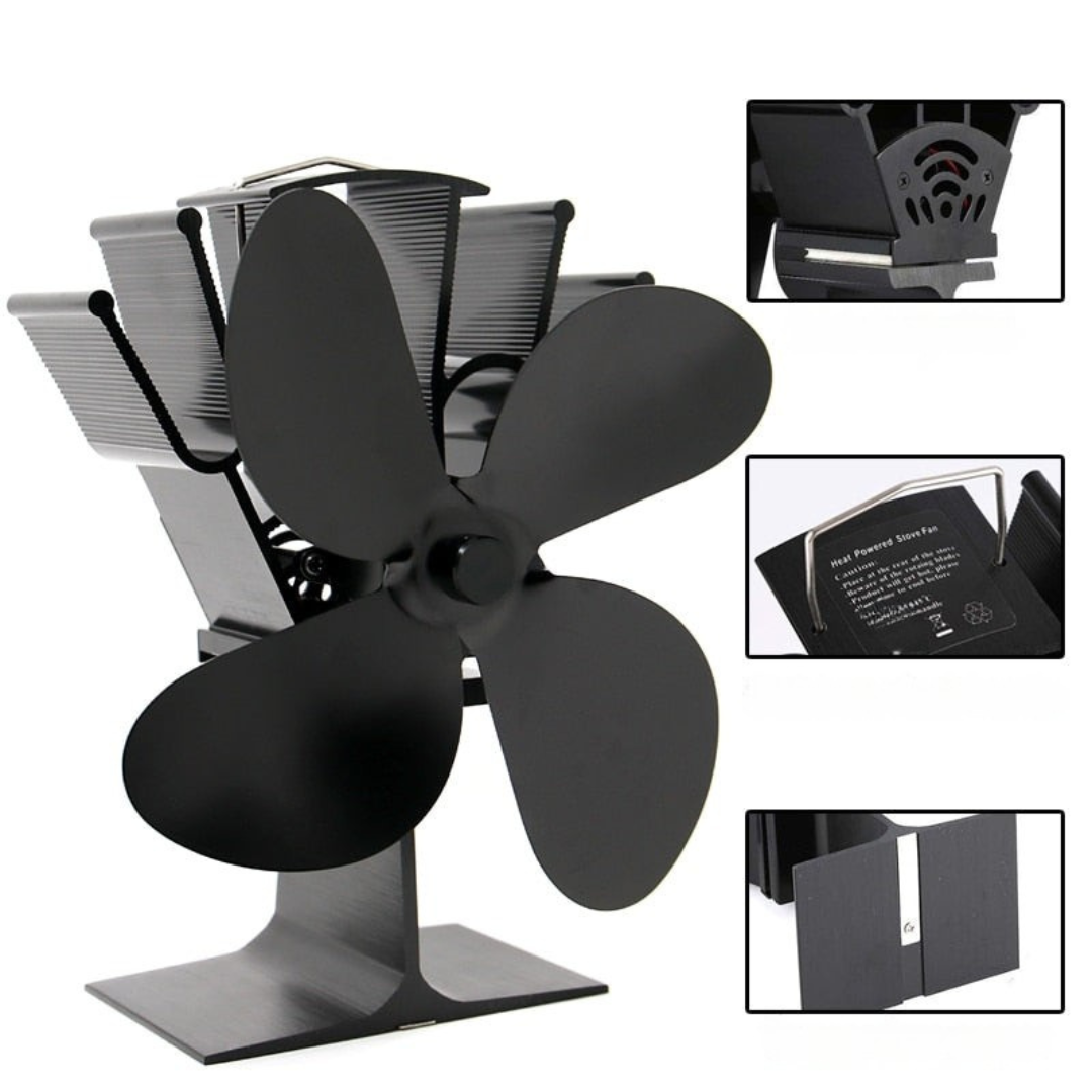 Heat-Powered Wood Stove Fan | Efficient Air Circulation & Quiet Operation 4