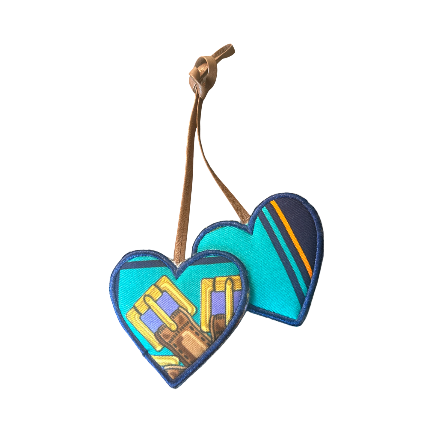 Sangles Scarf Double Heart Bag Charm