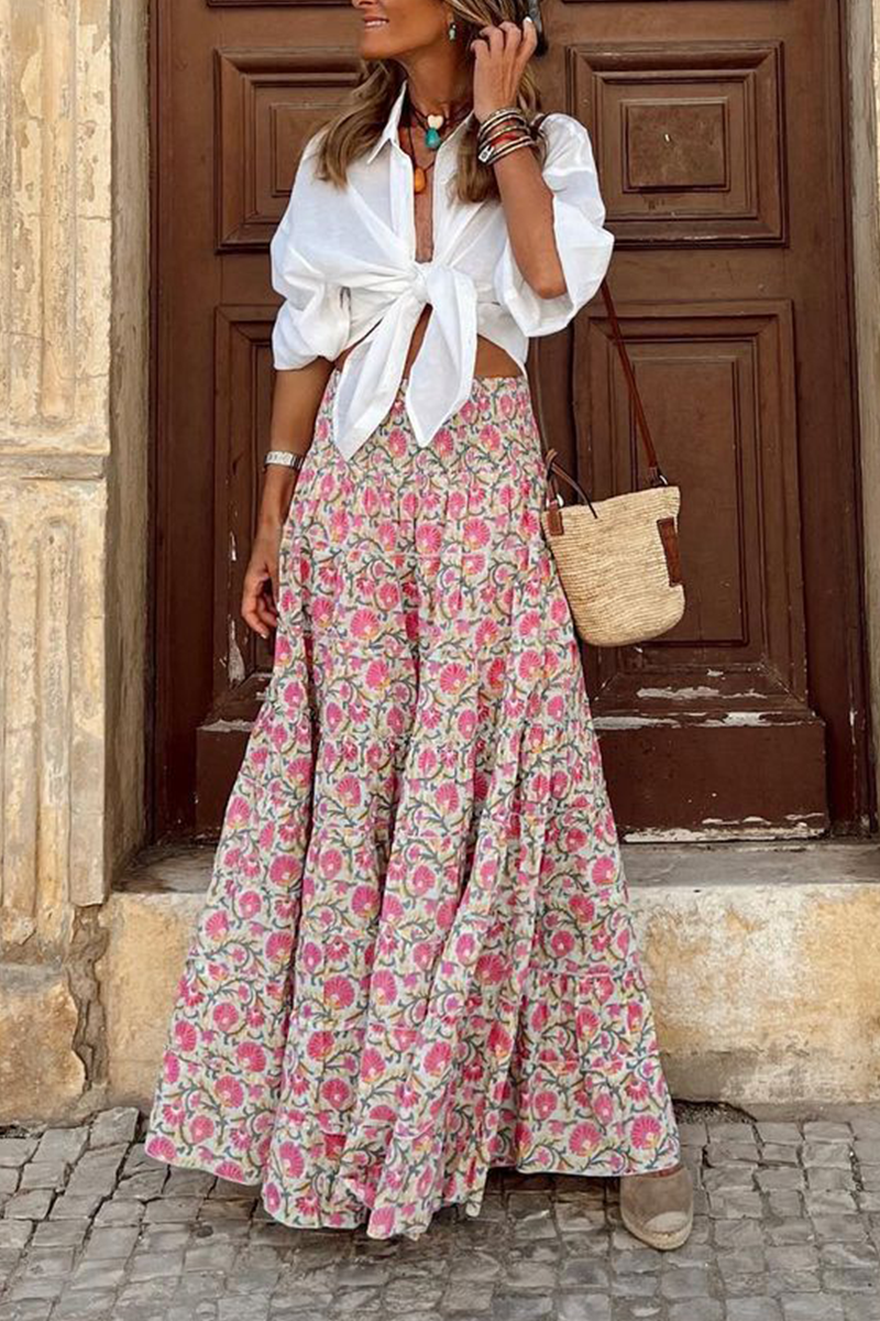 High Waisted Women's Midi Skirt | Stylish Printed Design for Versatile Outfits 2