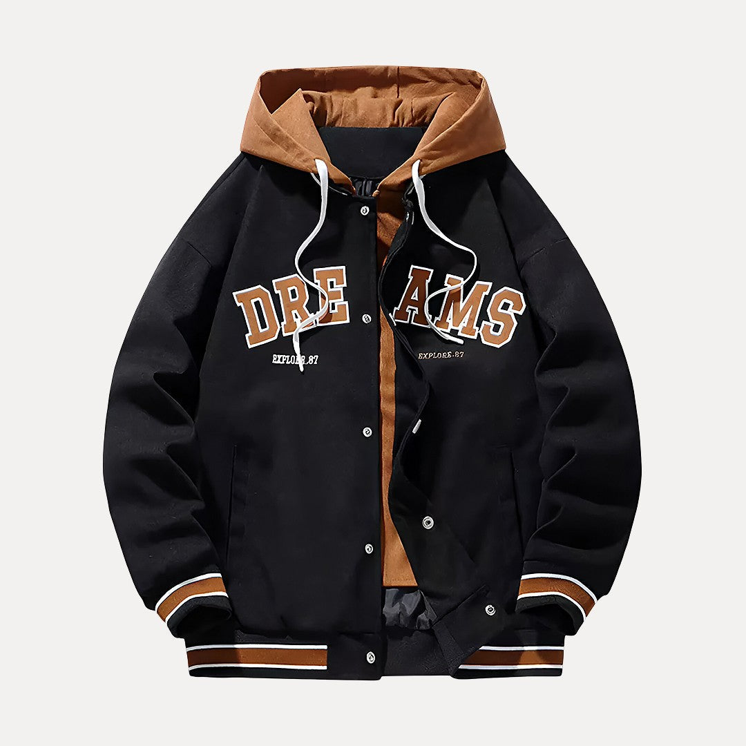 Hooded Varsity Jacket | Stylish Baseball Design for All Seasons 3