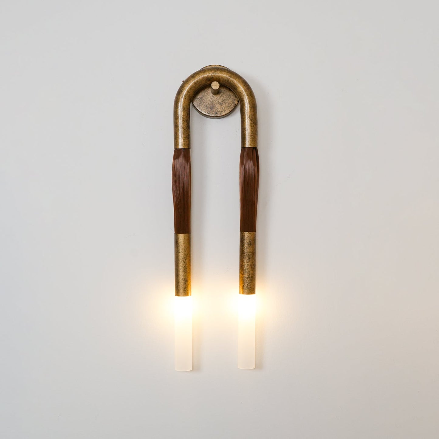 Horsehair Wall Sconce | Elegant Wrought Iron and Glass Design 0