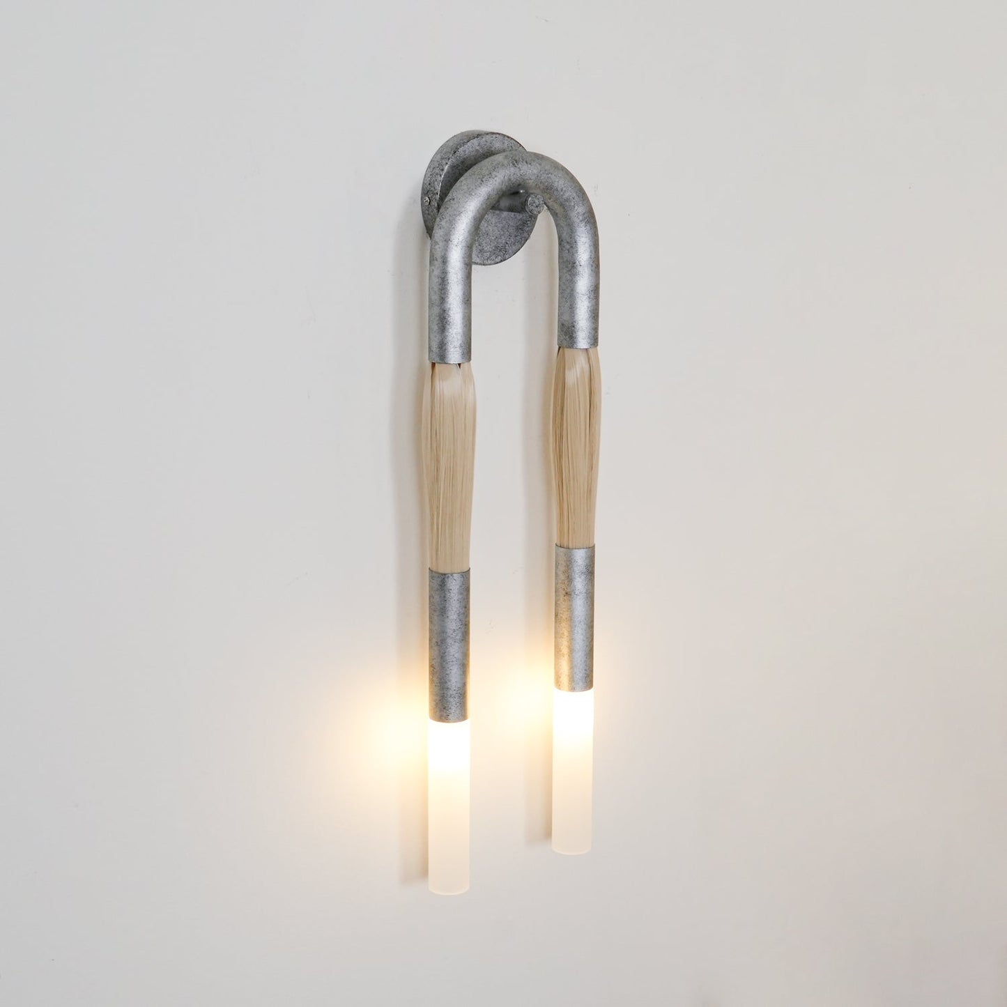 Horsehair Wall Sconce | Elegant Wrought Iron and Glass Design 3