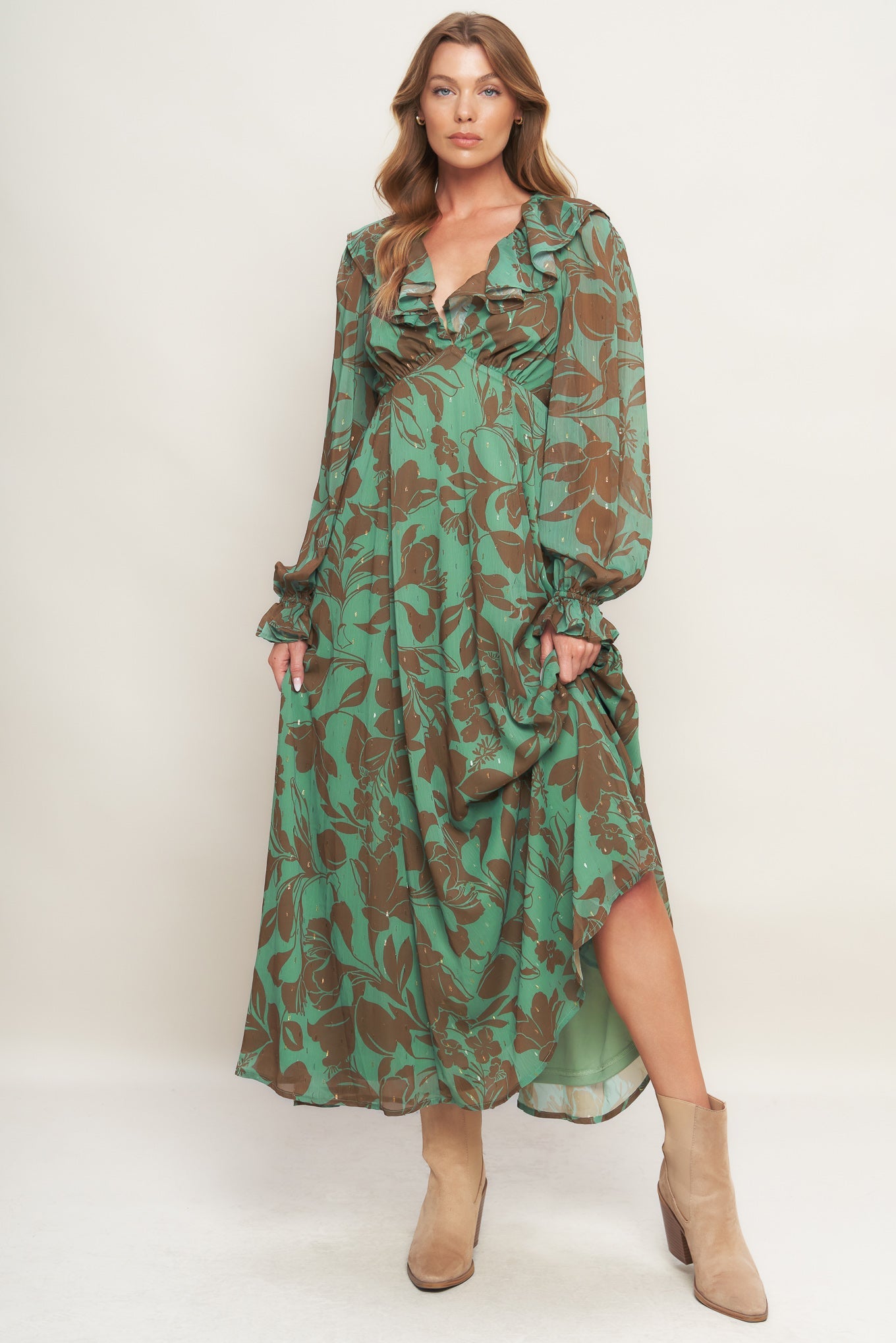 BOTANIC DREAMS vestito maxi intrecciato