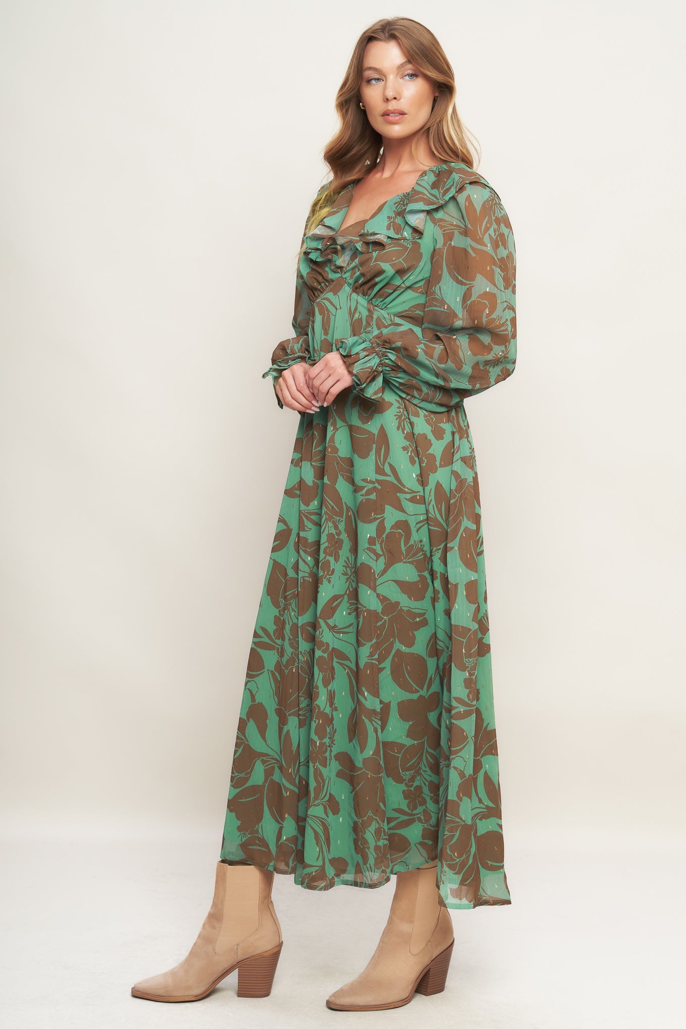 BOTANIC DREAMS vestito maxi intrecciato