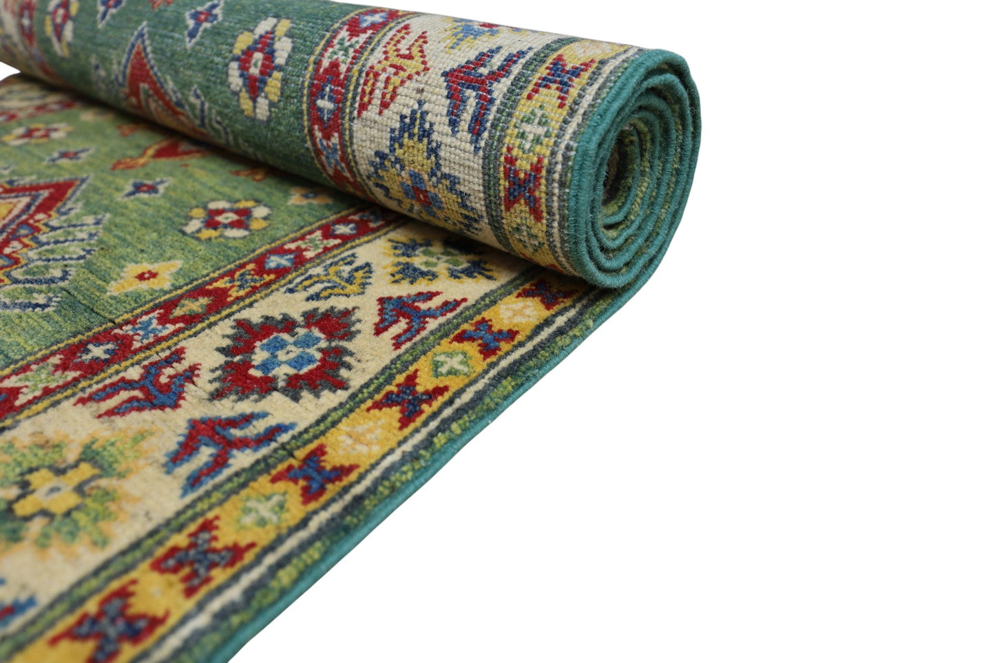 Hand-Knotted Afghani Kazak Wool Rug – 2’7″ x 9’8″