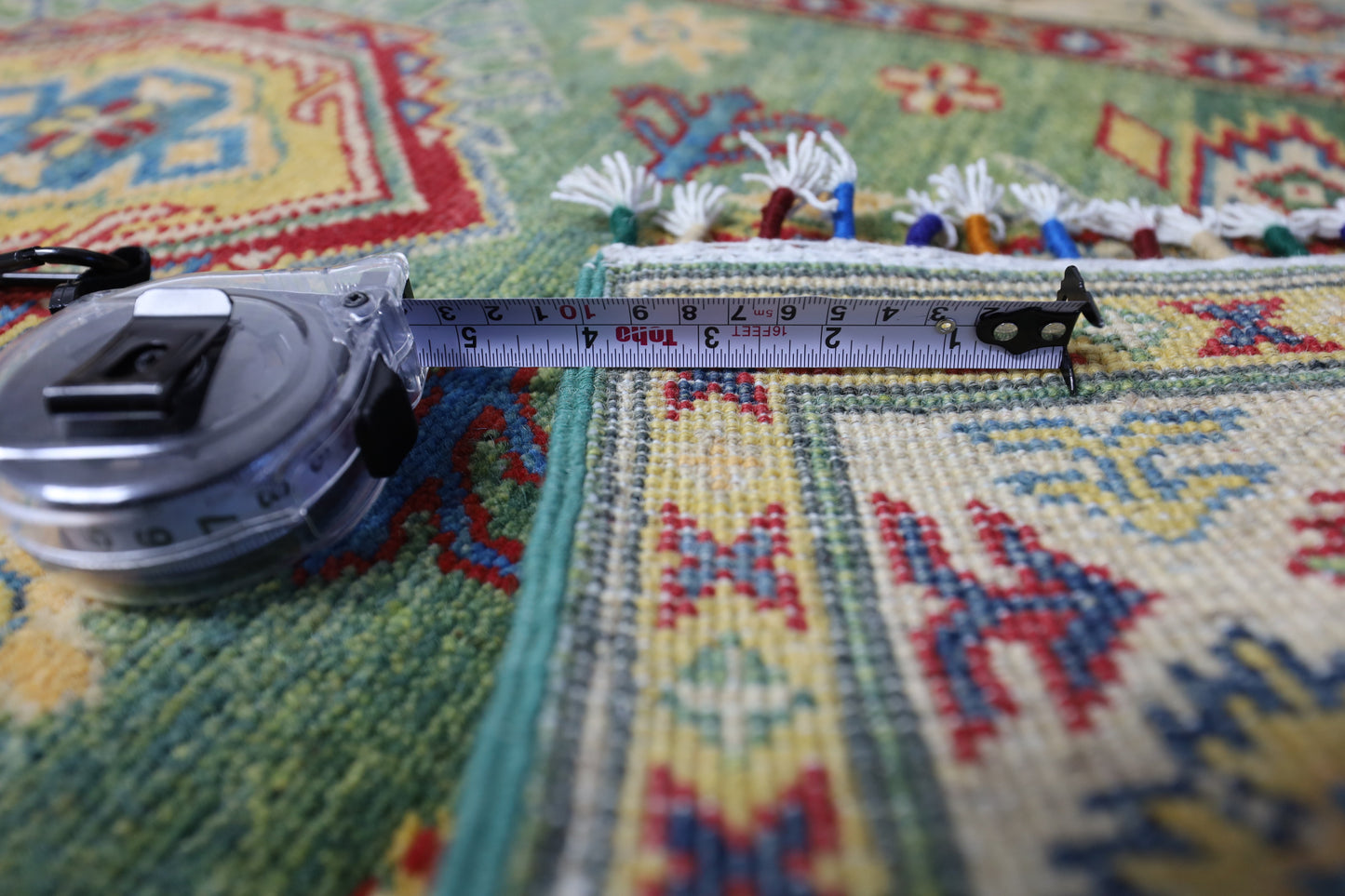 Hand-Knotted Afghani Kazak Wool Rug – 2’7″ x 9’8″