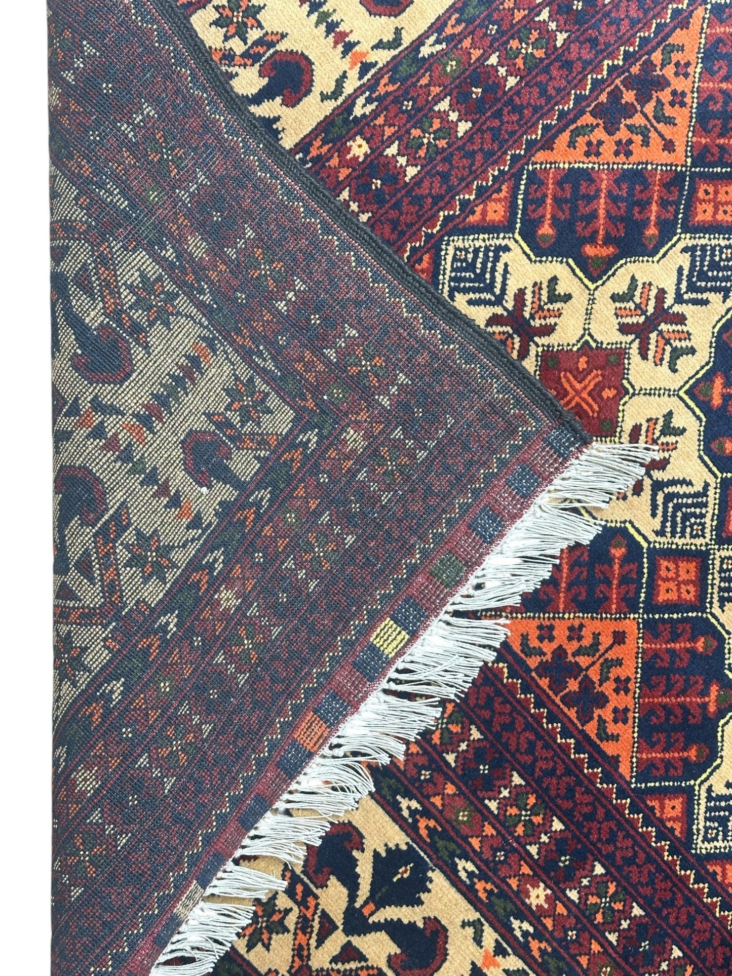 Hand-Knotted Afghani Yusufi Wool Rug – 6’7″ x 10’0″