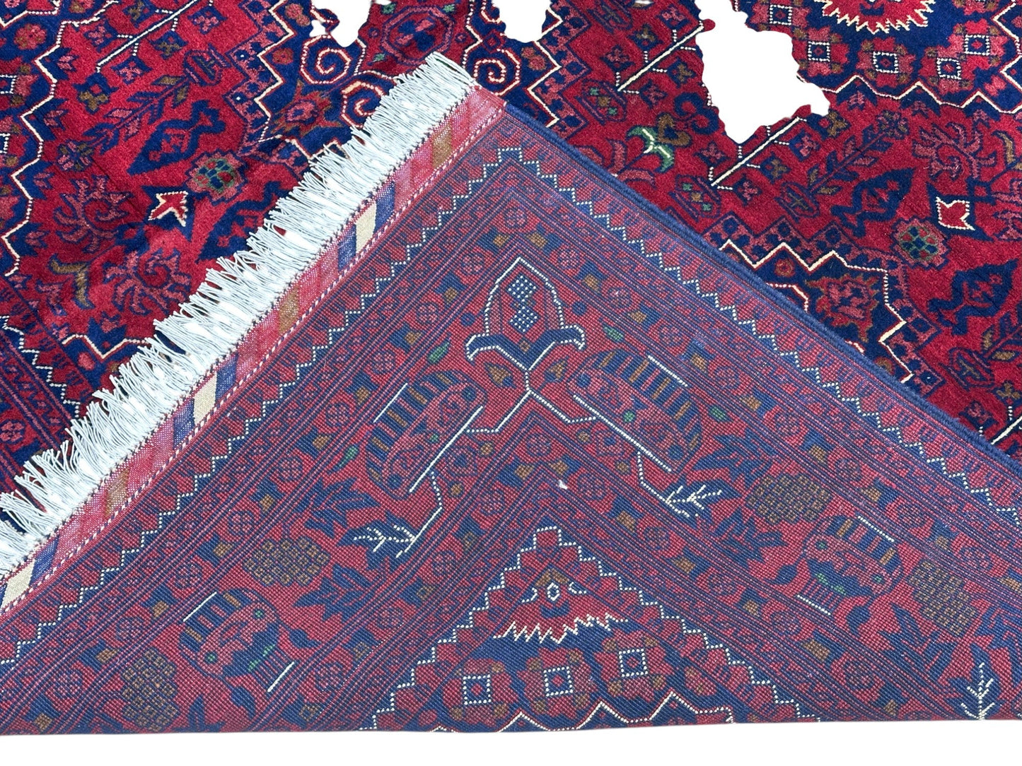 Hand-Knotted Afghani Zerkhaki Wool Rug – 6’7″ x 9’8″