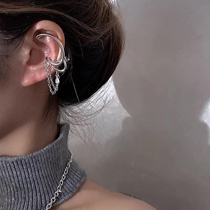 Warstwowe kolczyki na ucho typu ear cuff