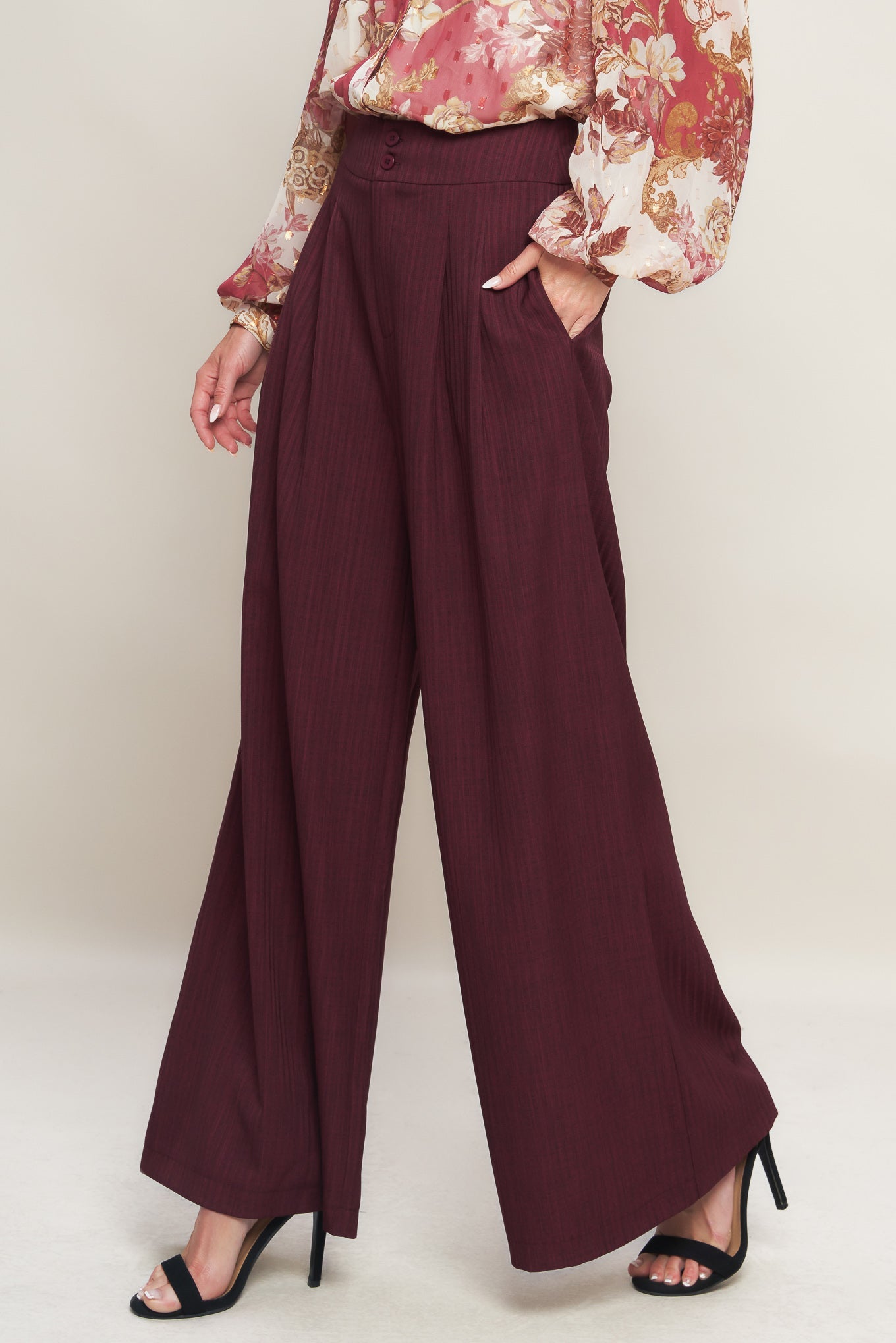 PANTALONI A GAMBA LARGA INTRECCIATI SWEET REMINISCENCE