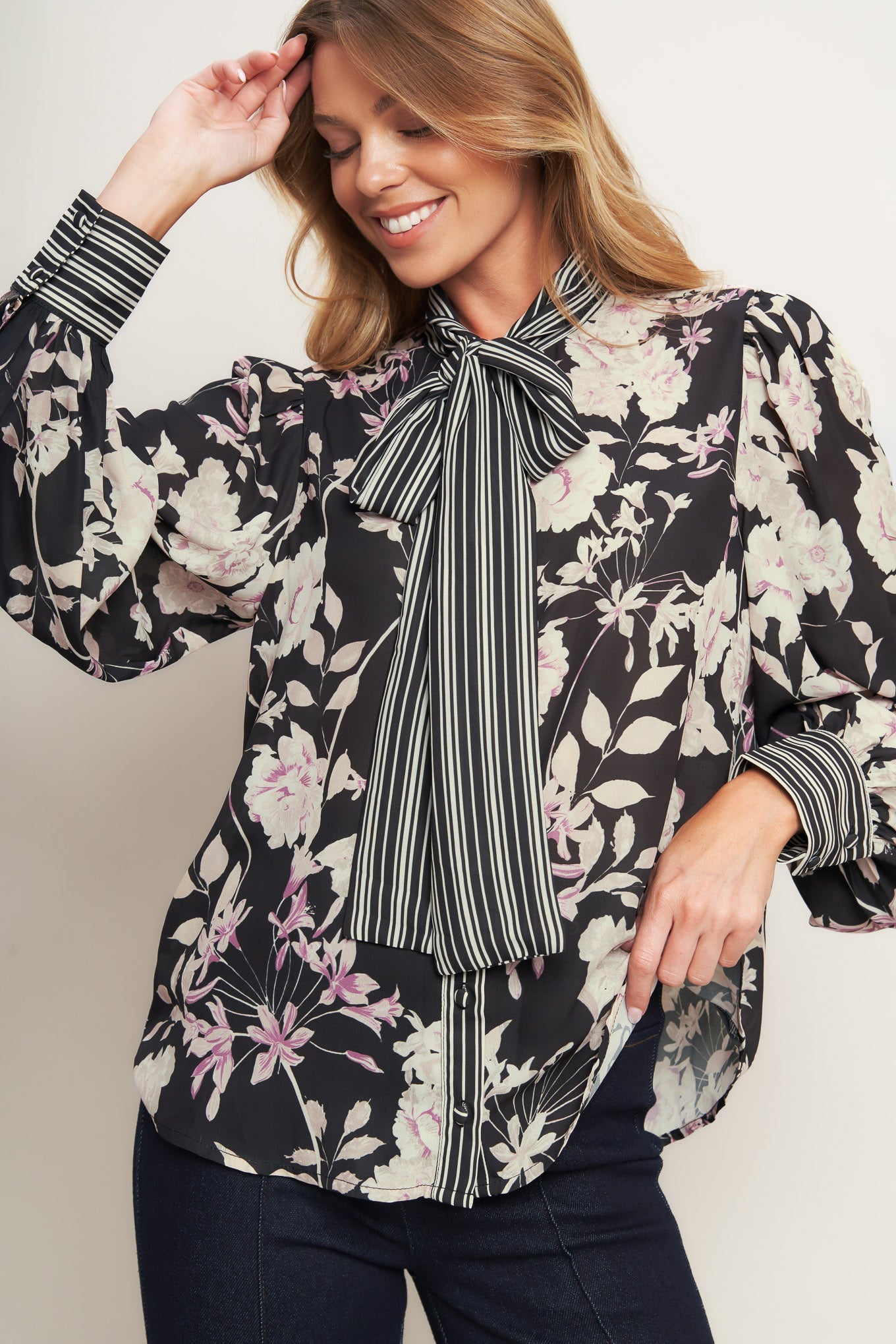 Top nero intrecciato Garden Glam