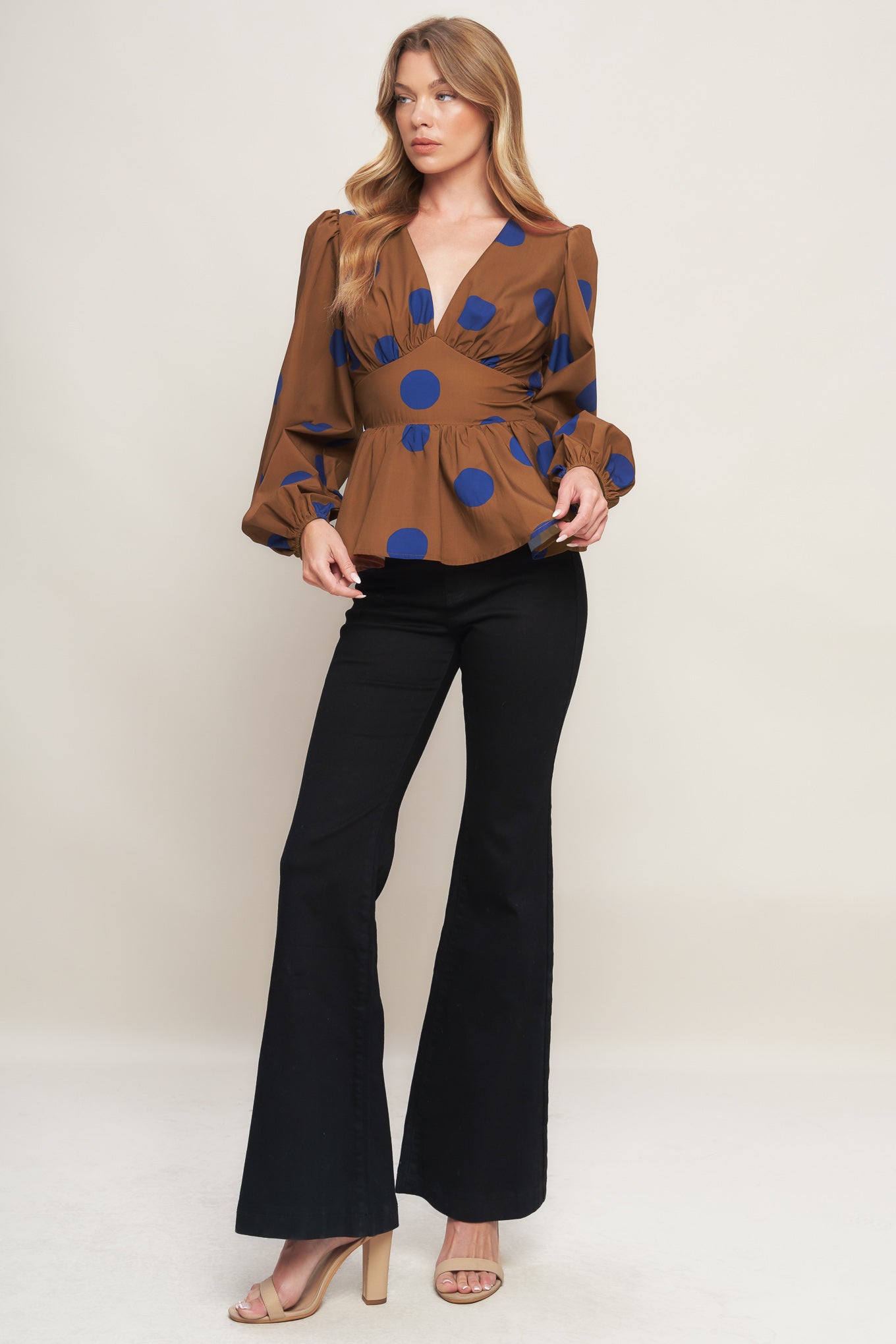 TOP INTRECCIATO BLUE MOON DOTS