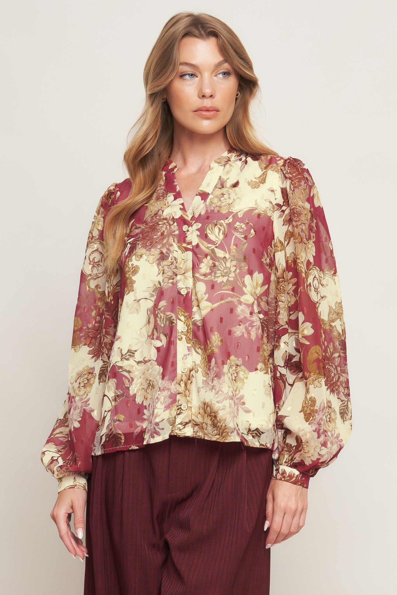 Top intrecciato floreale Chateau