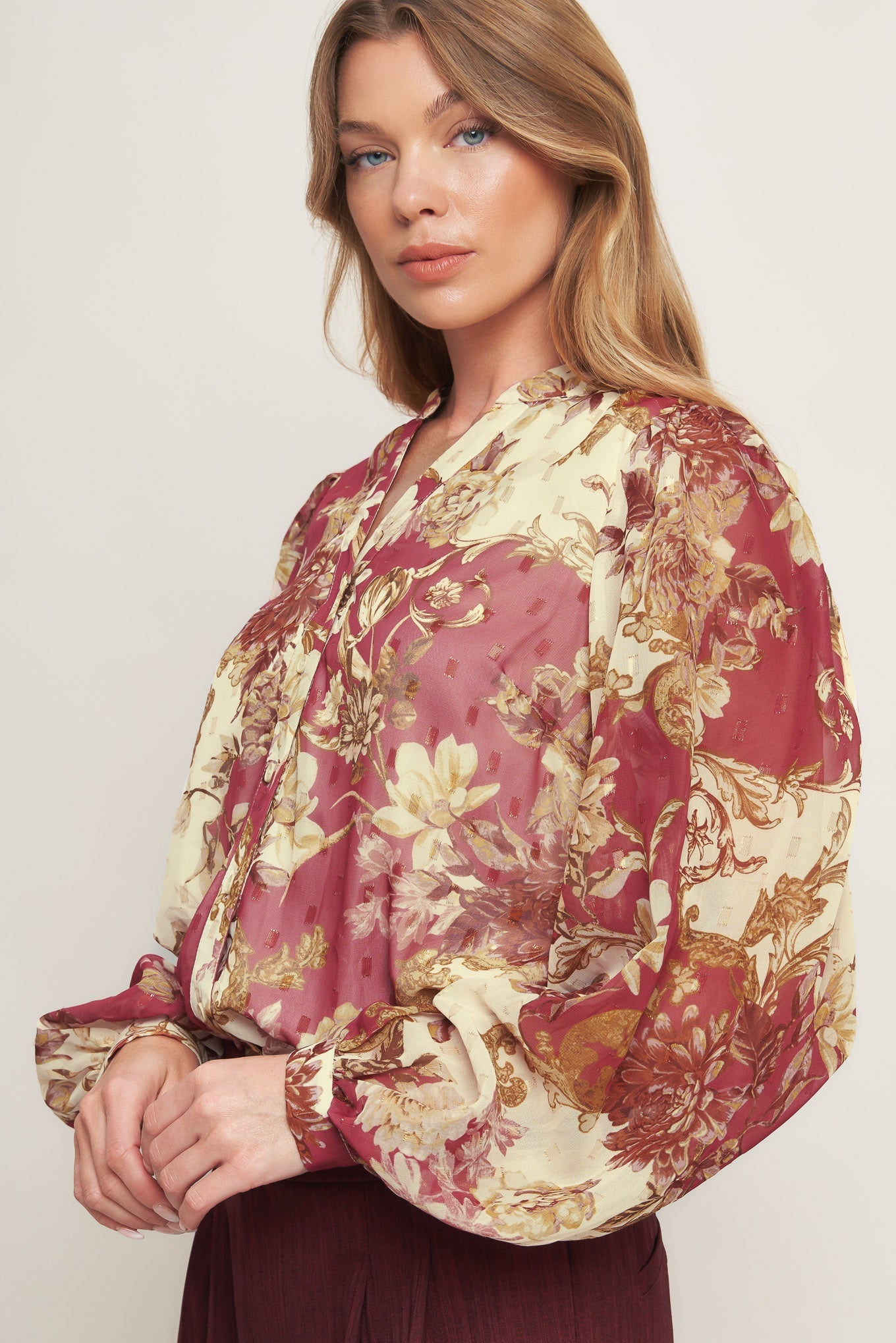 Top intrecciato floreale Chateau