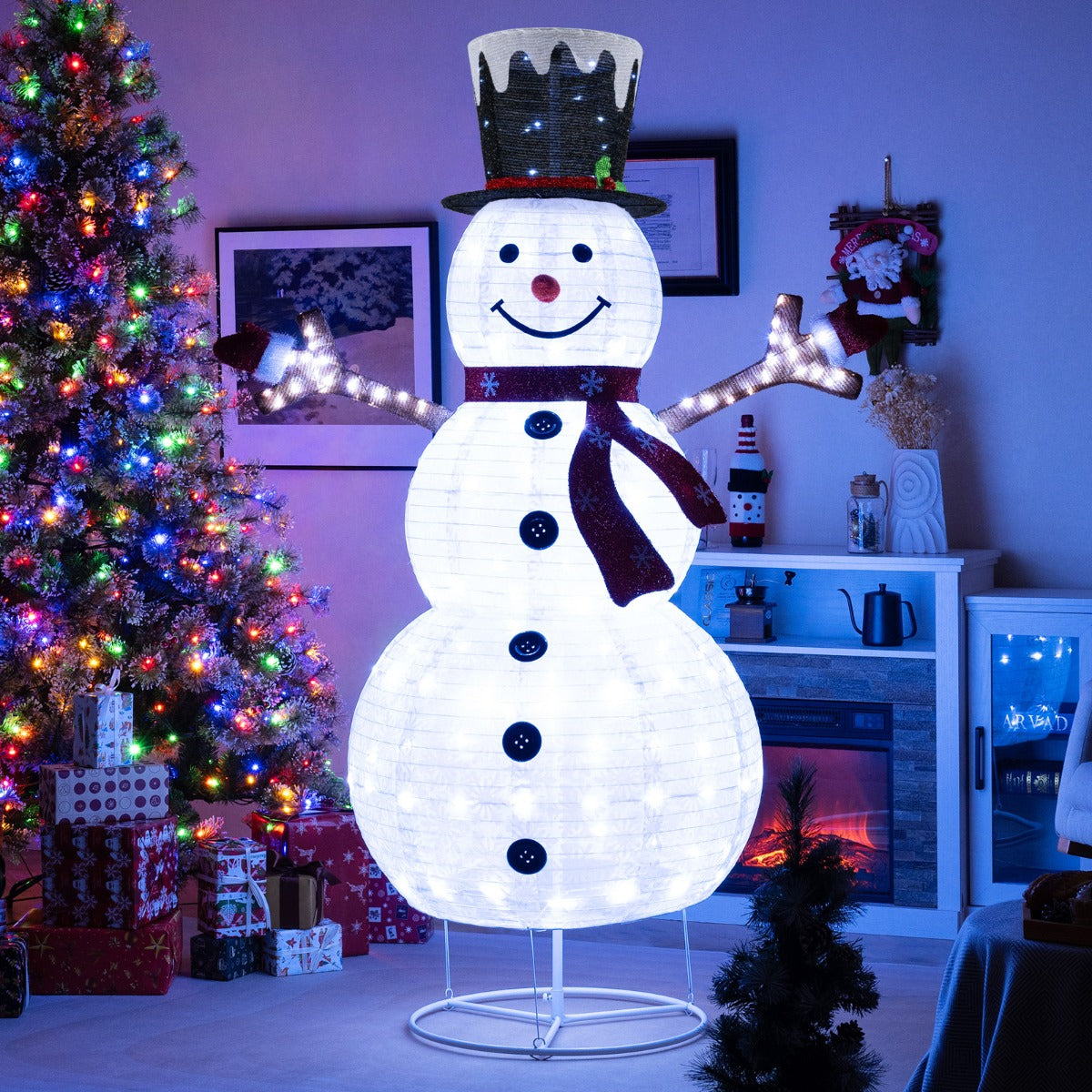 Illuminated Pop-up Snowman Decoration | 180cm with 180 LED Lights 2