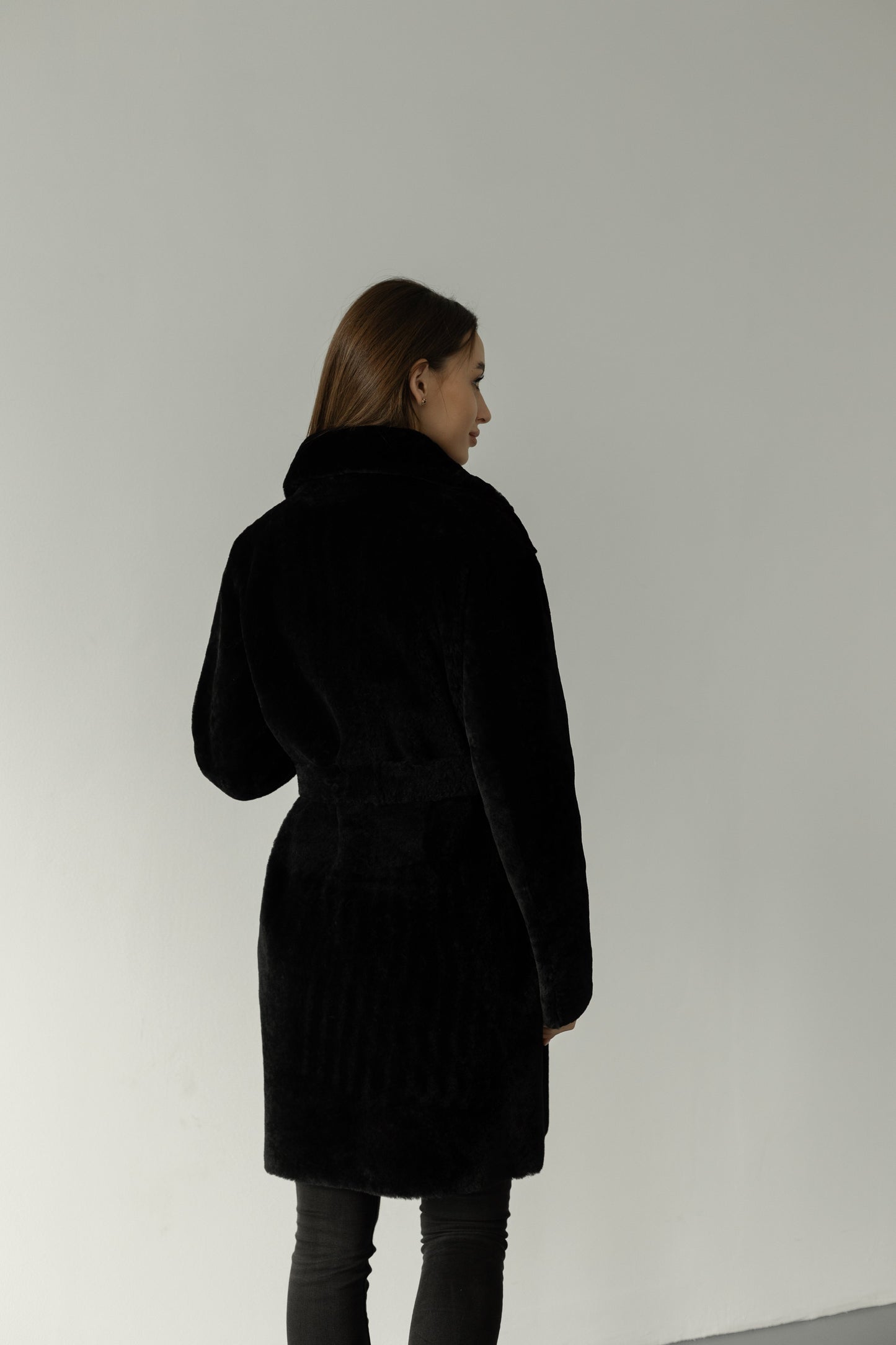 Äkta Shearling Merino Lamm Läderrock från Punto Leather
