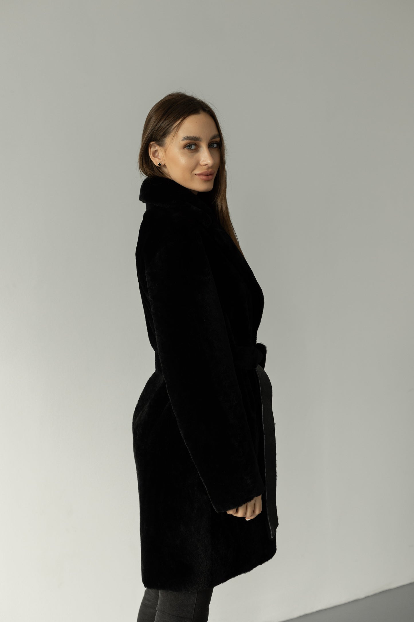 Äkta Shearling Merino Lamm Läderrock från Punto Leather